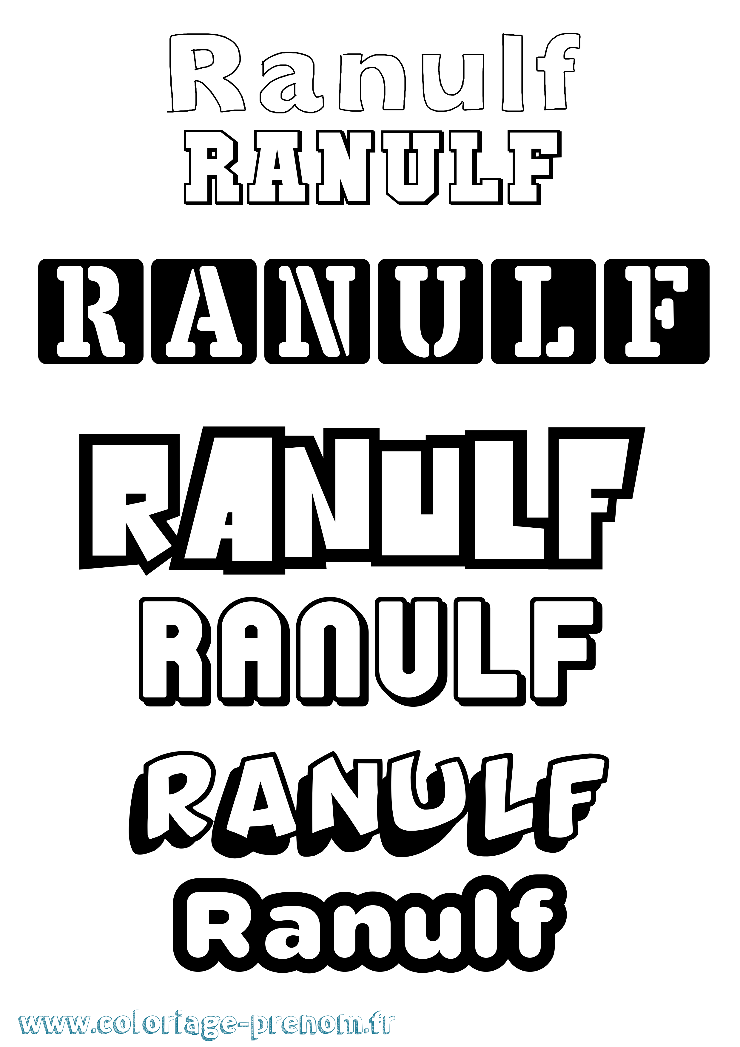 Coloriage Ranulf Simple Coloriage prénom Ranulf Simple
