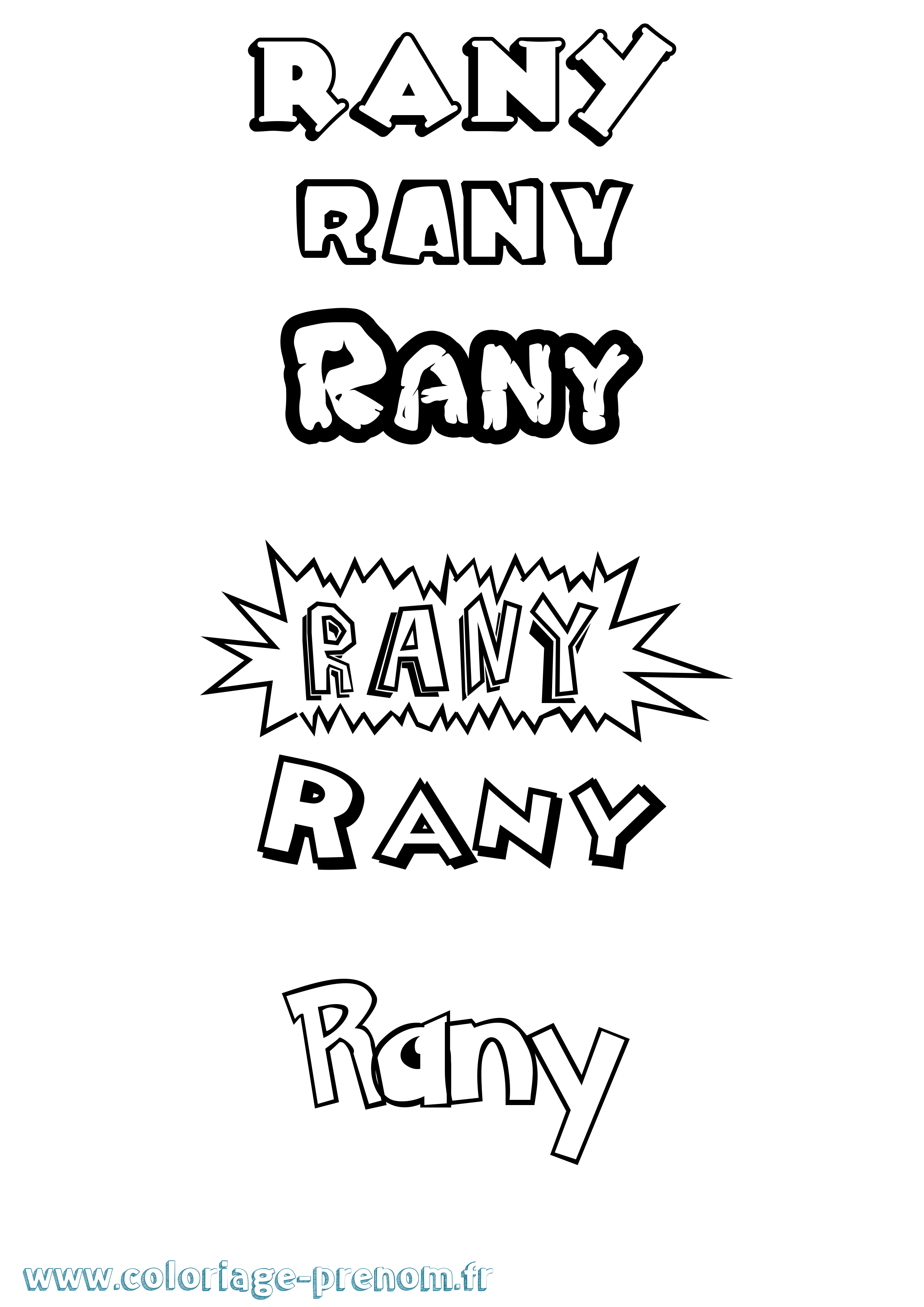 Coloriage Rany Dessin Animé Coloriage prénom Rany Dessin Animé