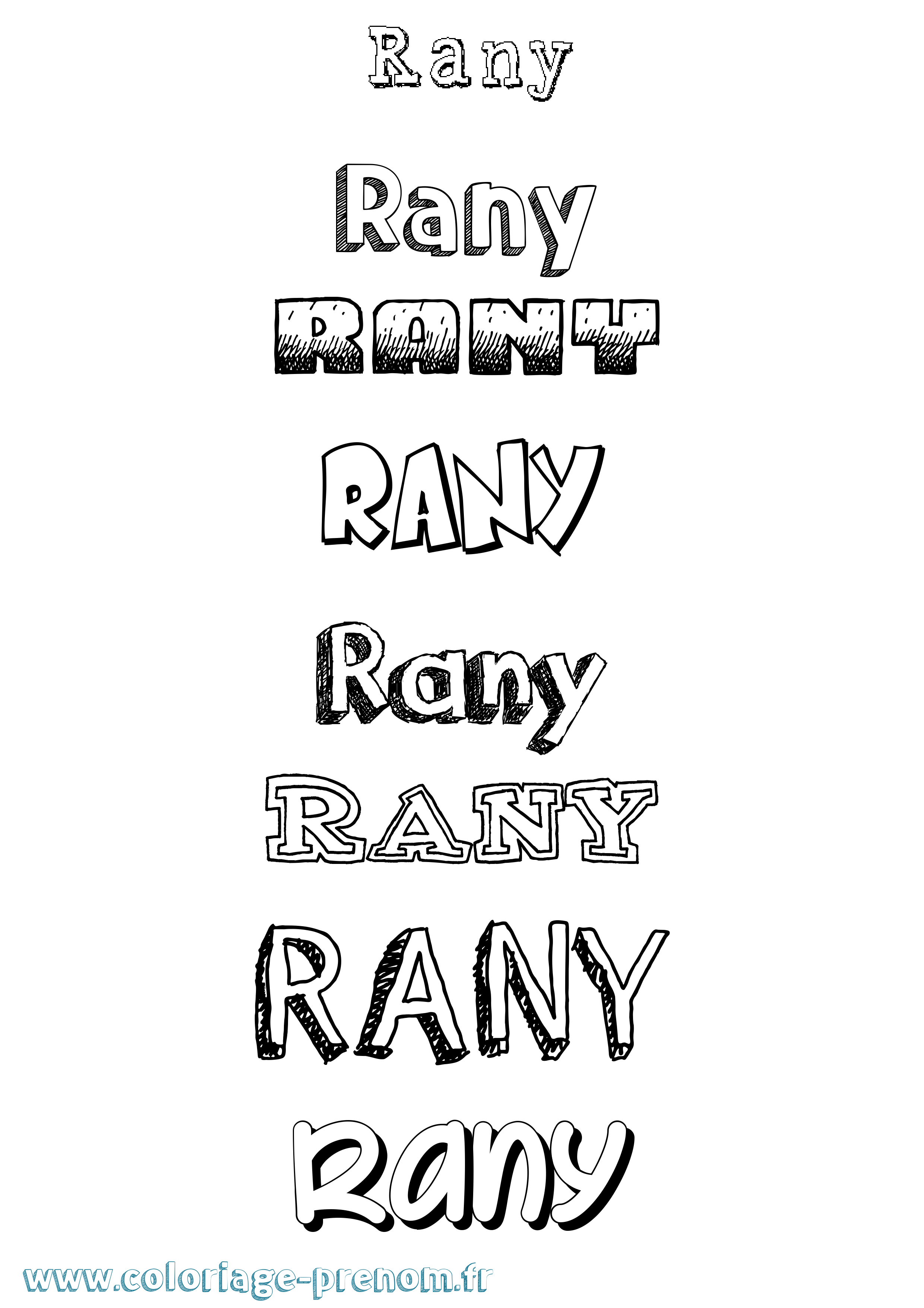 Coloriage Rany Dessiné Coloriage prénom Rany Dessiné
