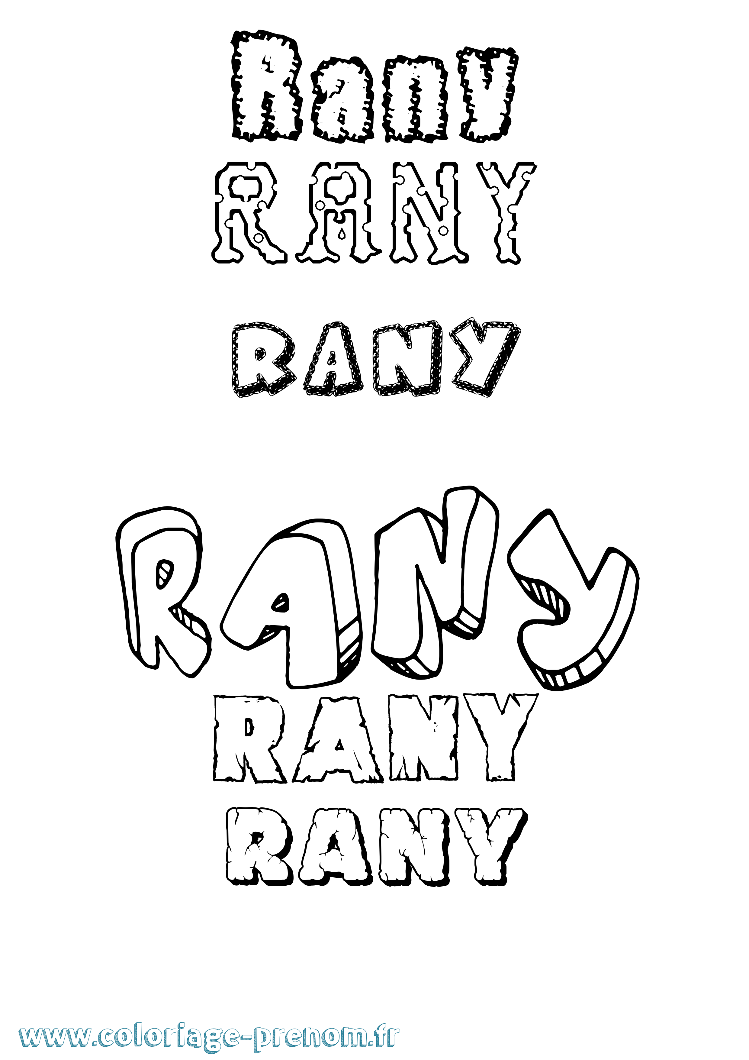 Coloriage Rany Destructuré Coloriage prénom Rany Destructuré