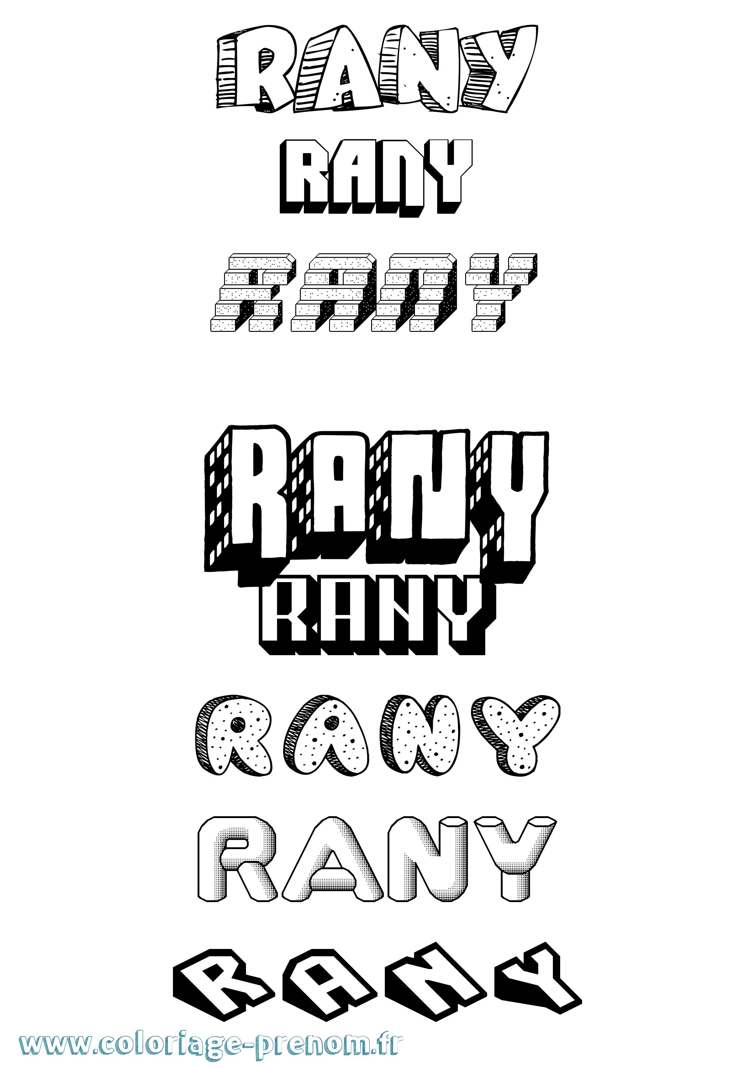 Coloriage Rany Effet 3D Coloriage prénom Rany Effet 3D