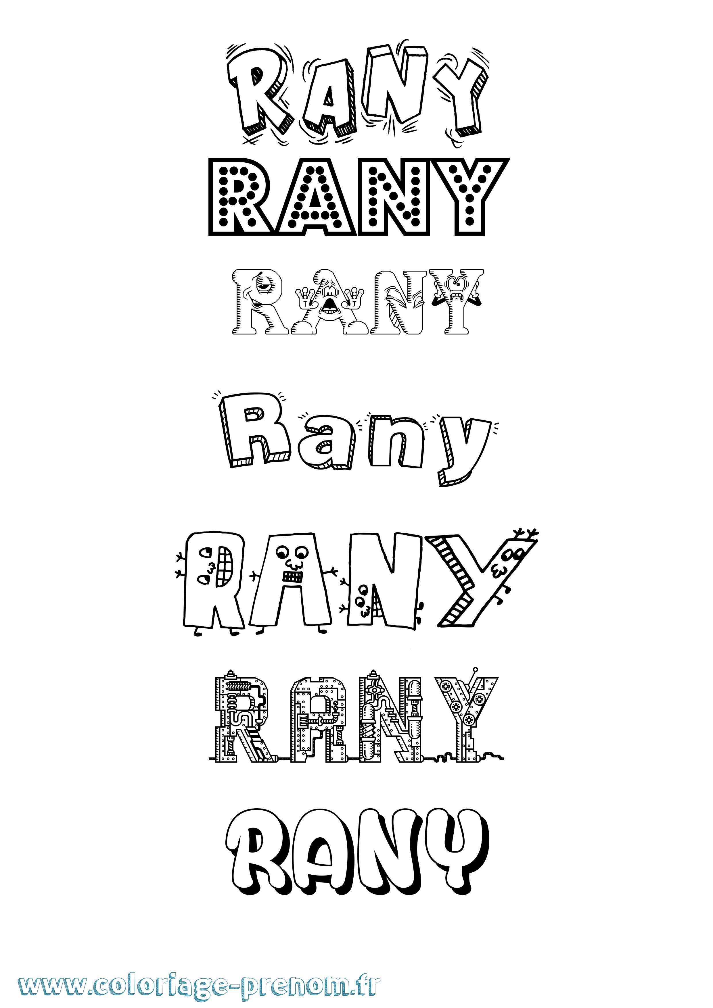 Coloriage Rany Fun Coloriage prénom Rany Fun