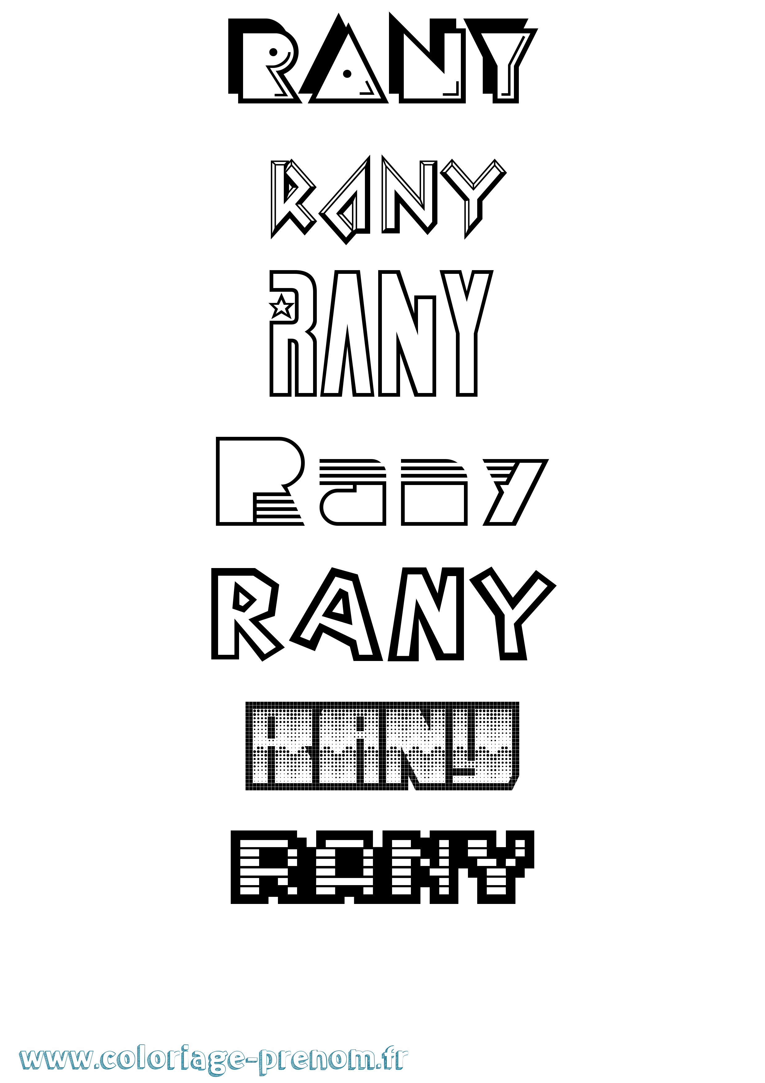 Coloriage Rany Jeux Vidéos Coloriage prénom Rany Jeux Vidéos