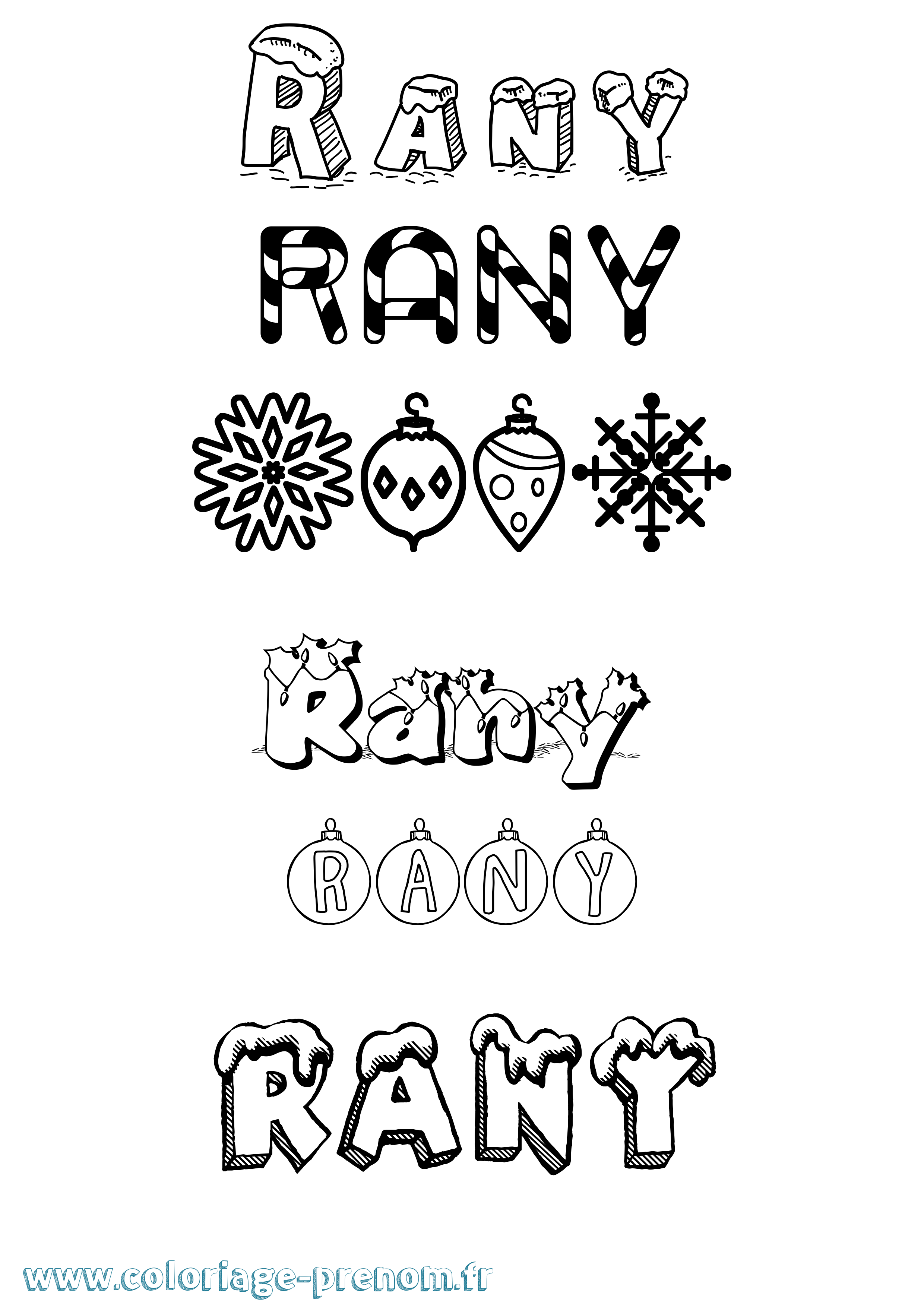 Coloriage Rany Noël Coloriage prénom Rany Noël