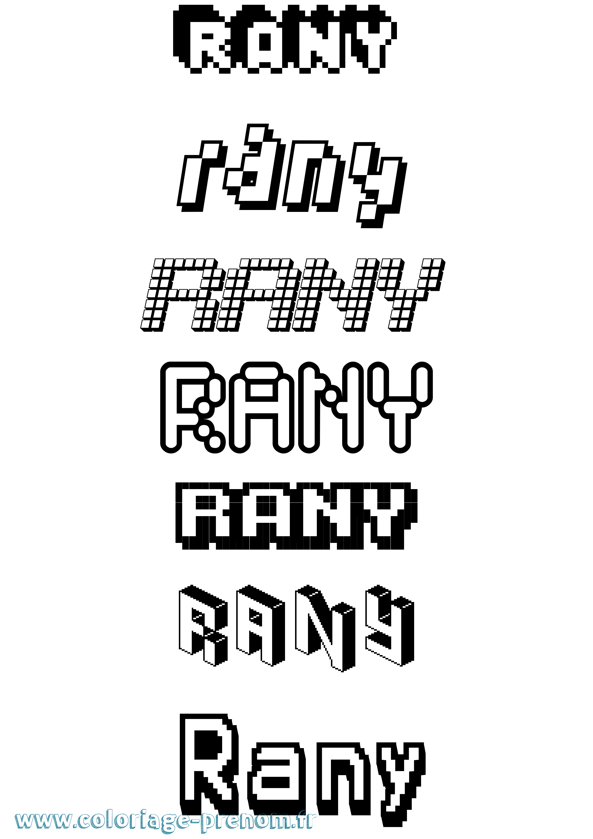 Coloriage Rany Pixel Coloriage prénom Rany Pixel