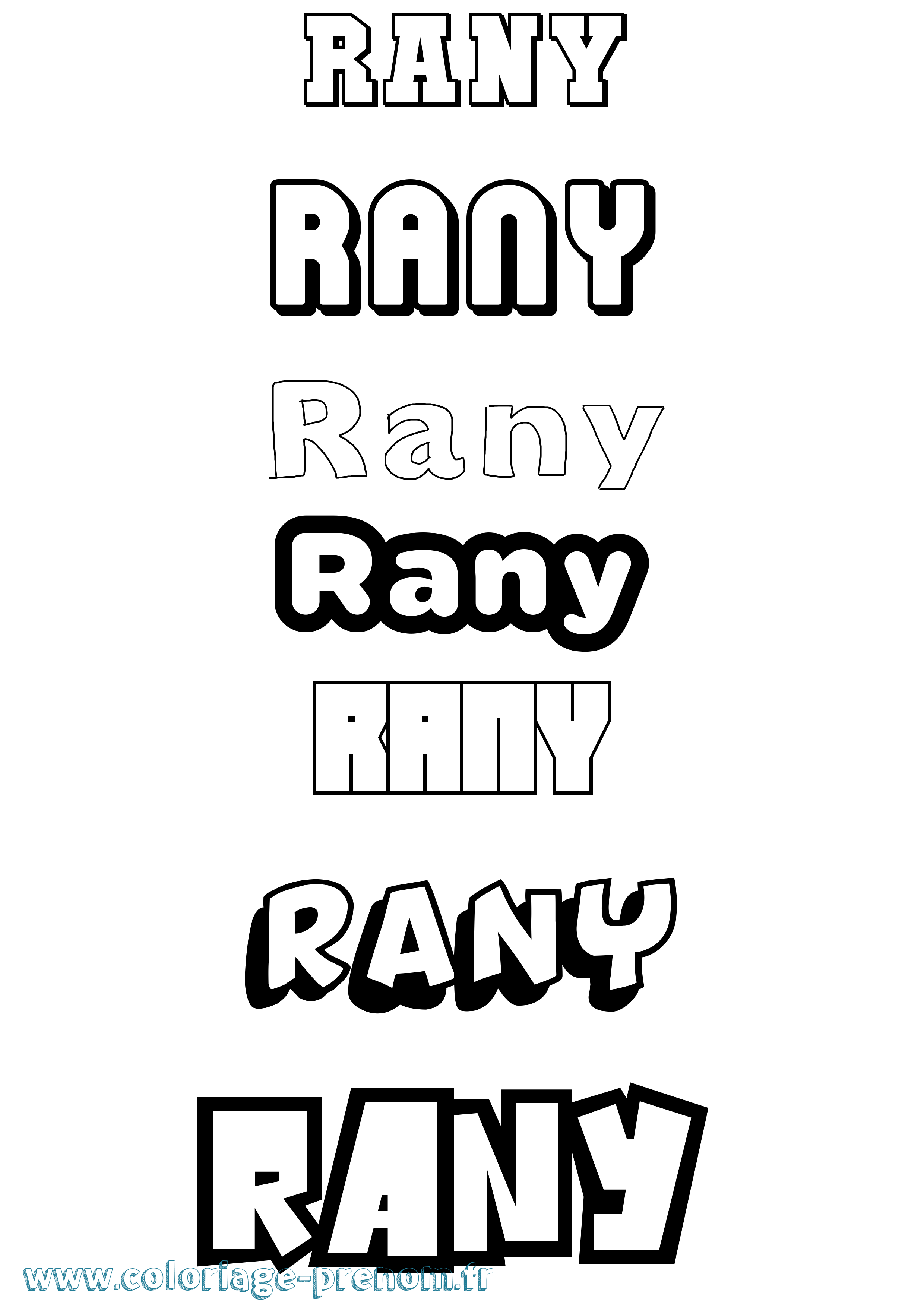 Coloriage Rany Simple Coloriage prénom Rany Simple