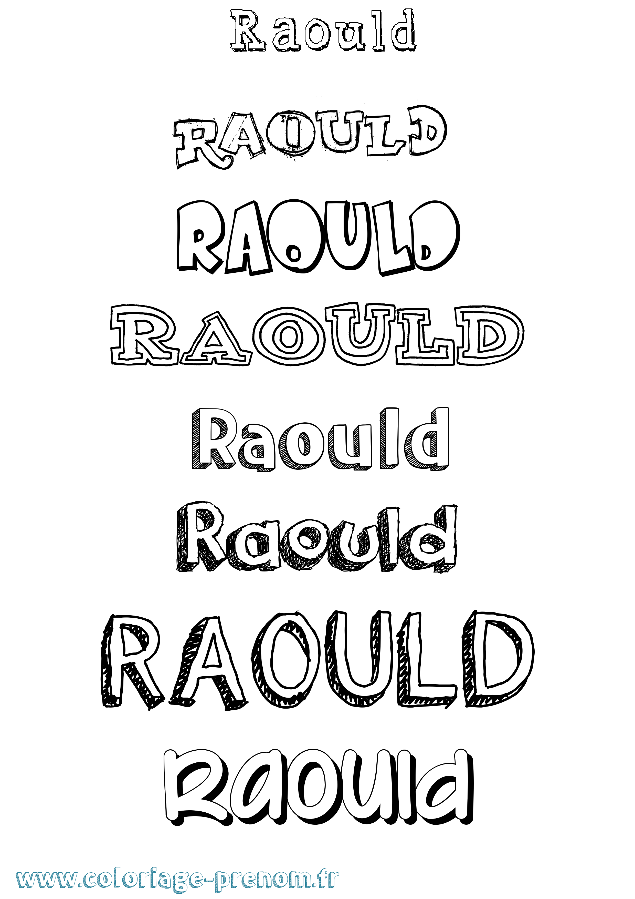 Coloriage Raould Dessiné Coloriage prénom Raould Dessiné