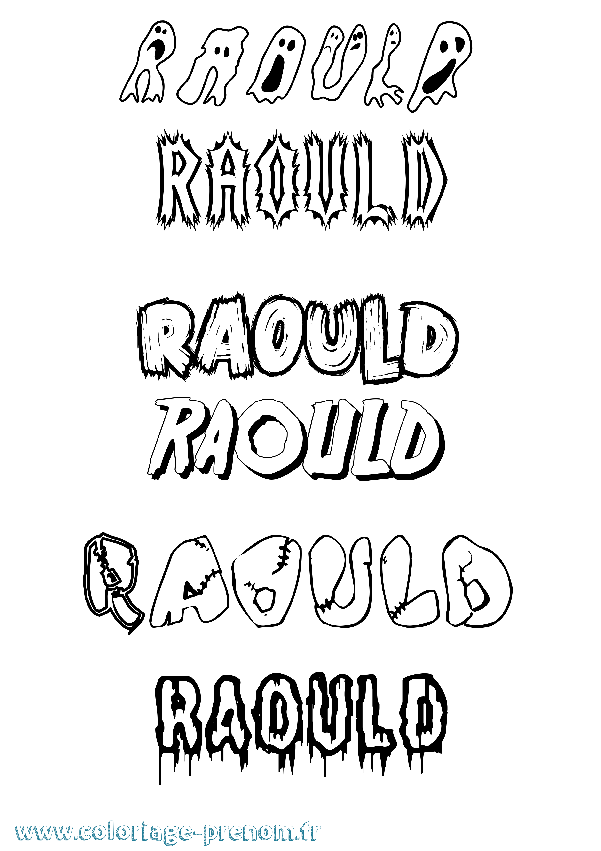 Coloriage Raould Frisson Coloriage prénom Raould Frisson