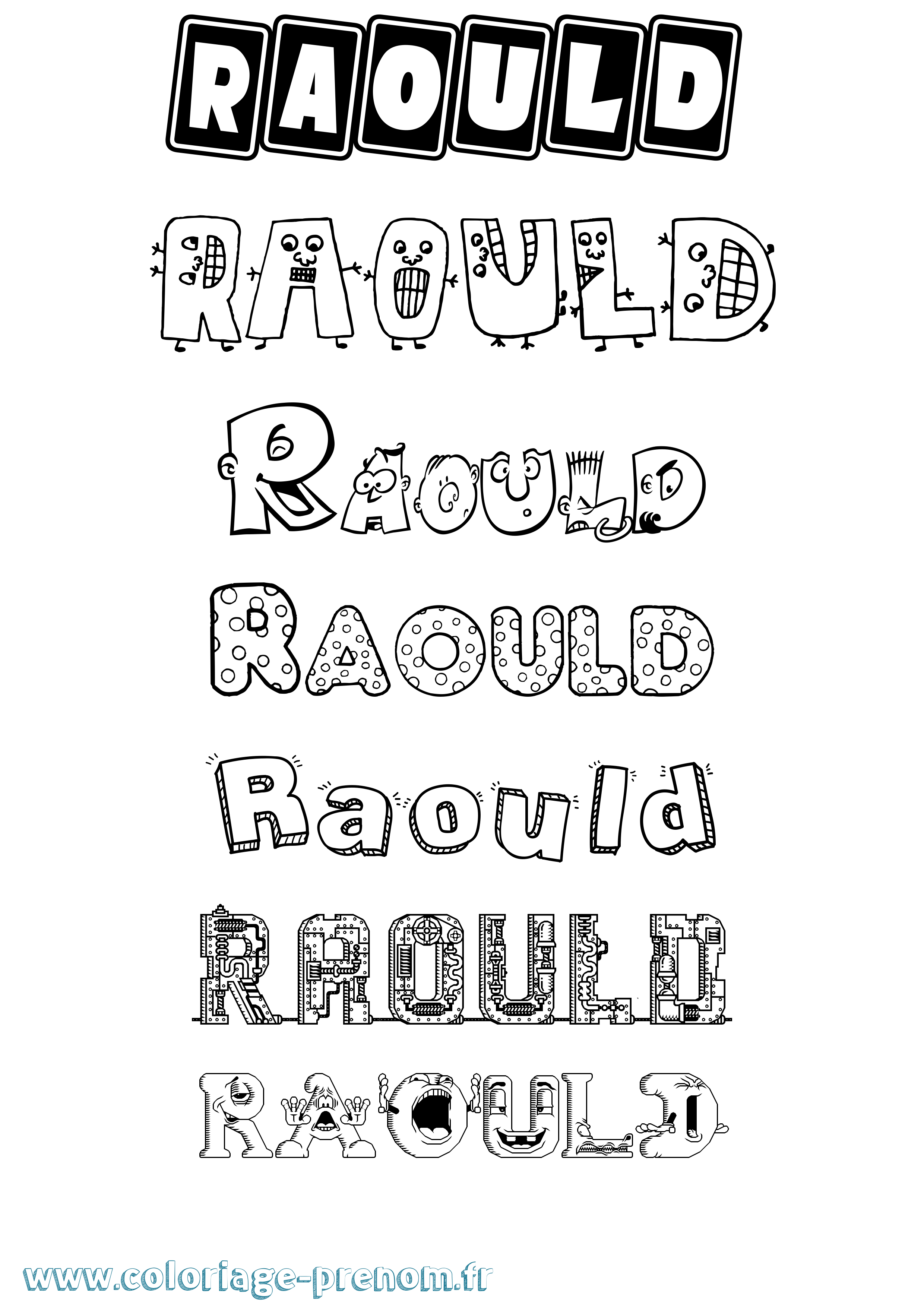 Coloriage Raould Fun Coloriage prénom Raould Fun