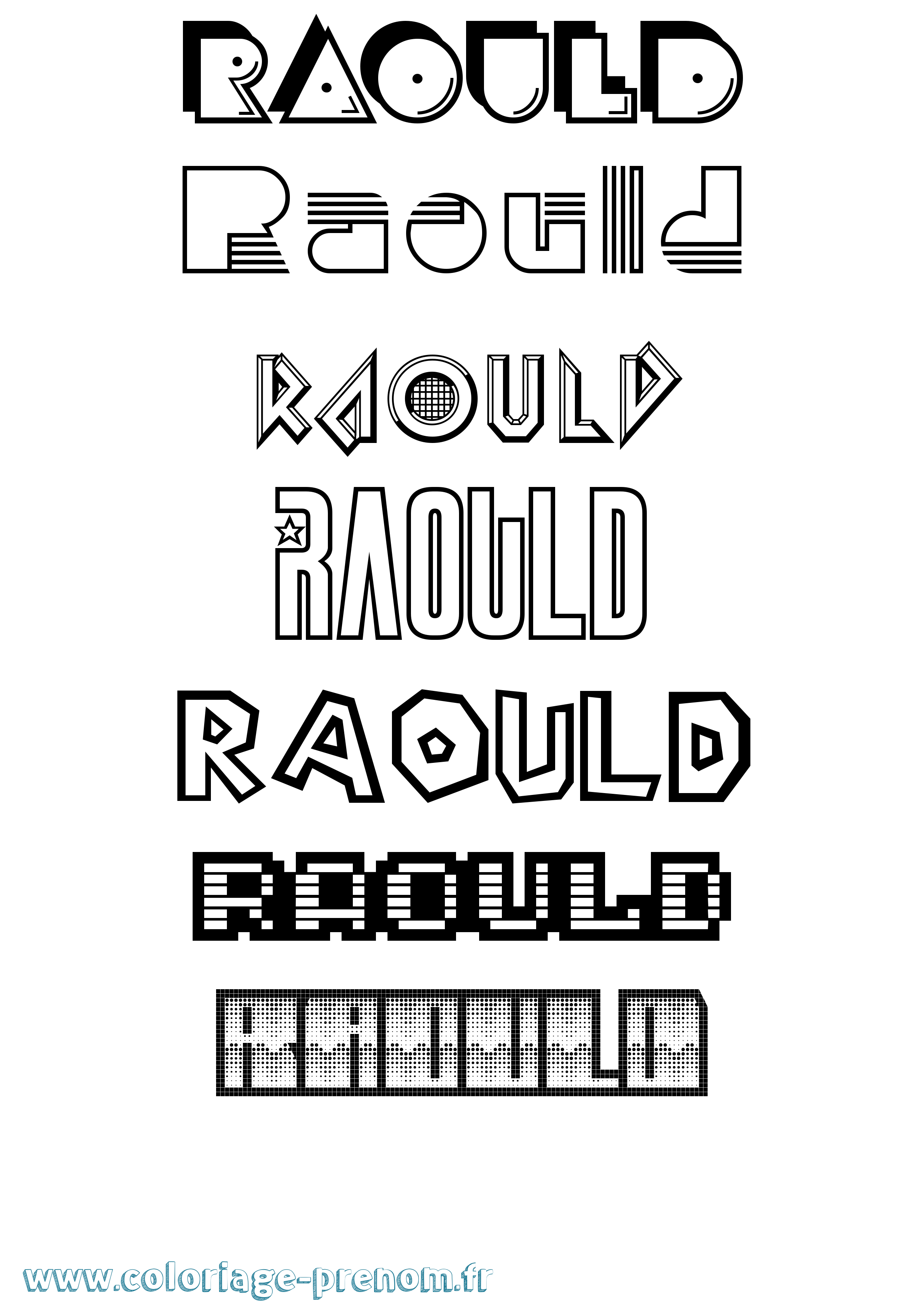 Coloriage Raould Jeux Vidéos Coloriage prénom Raould Jeux Vidéos