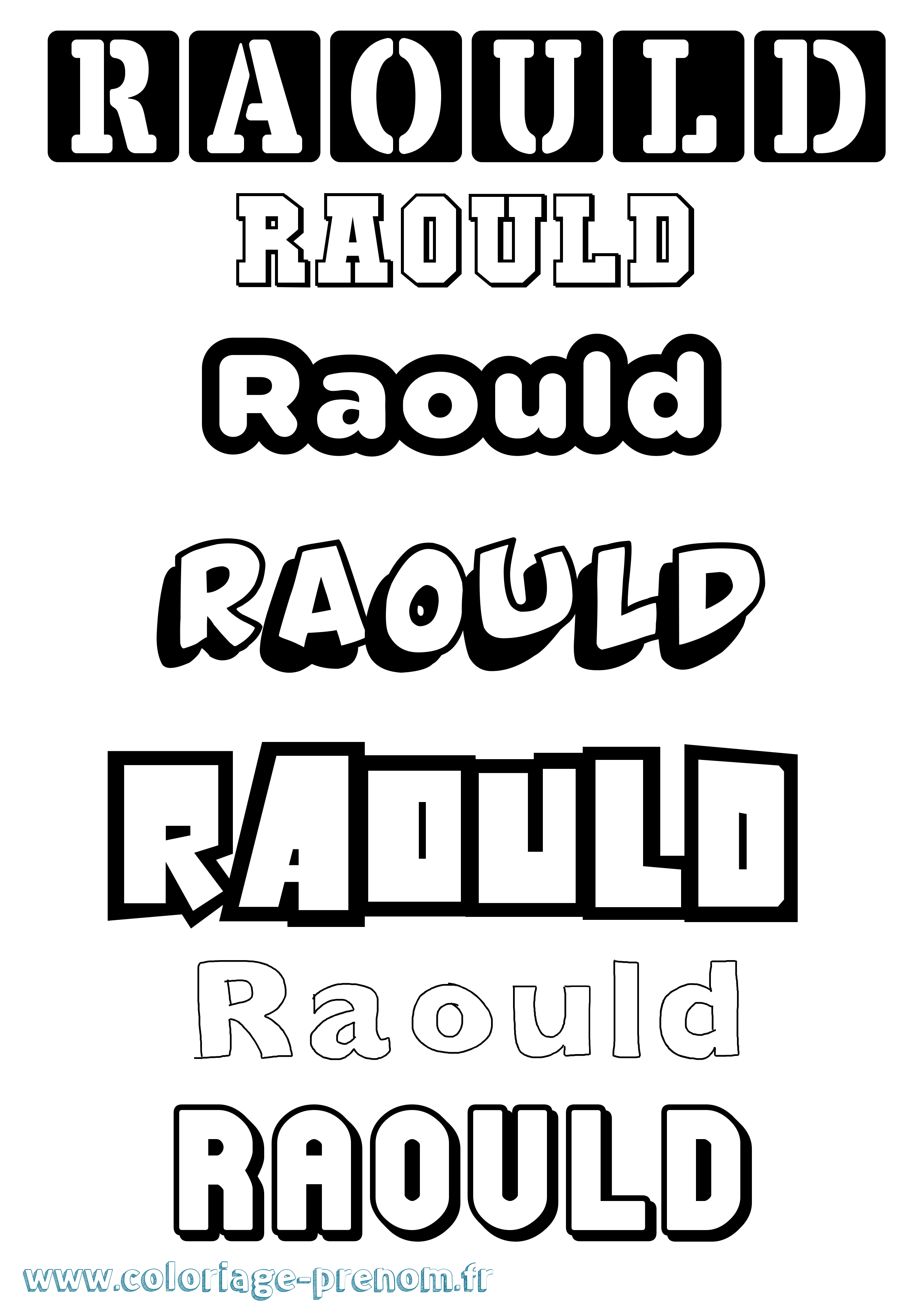 Coloriage Raould Simple Coloriage prénom Raould Simple