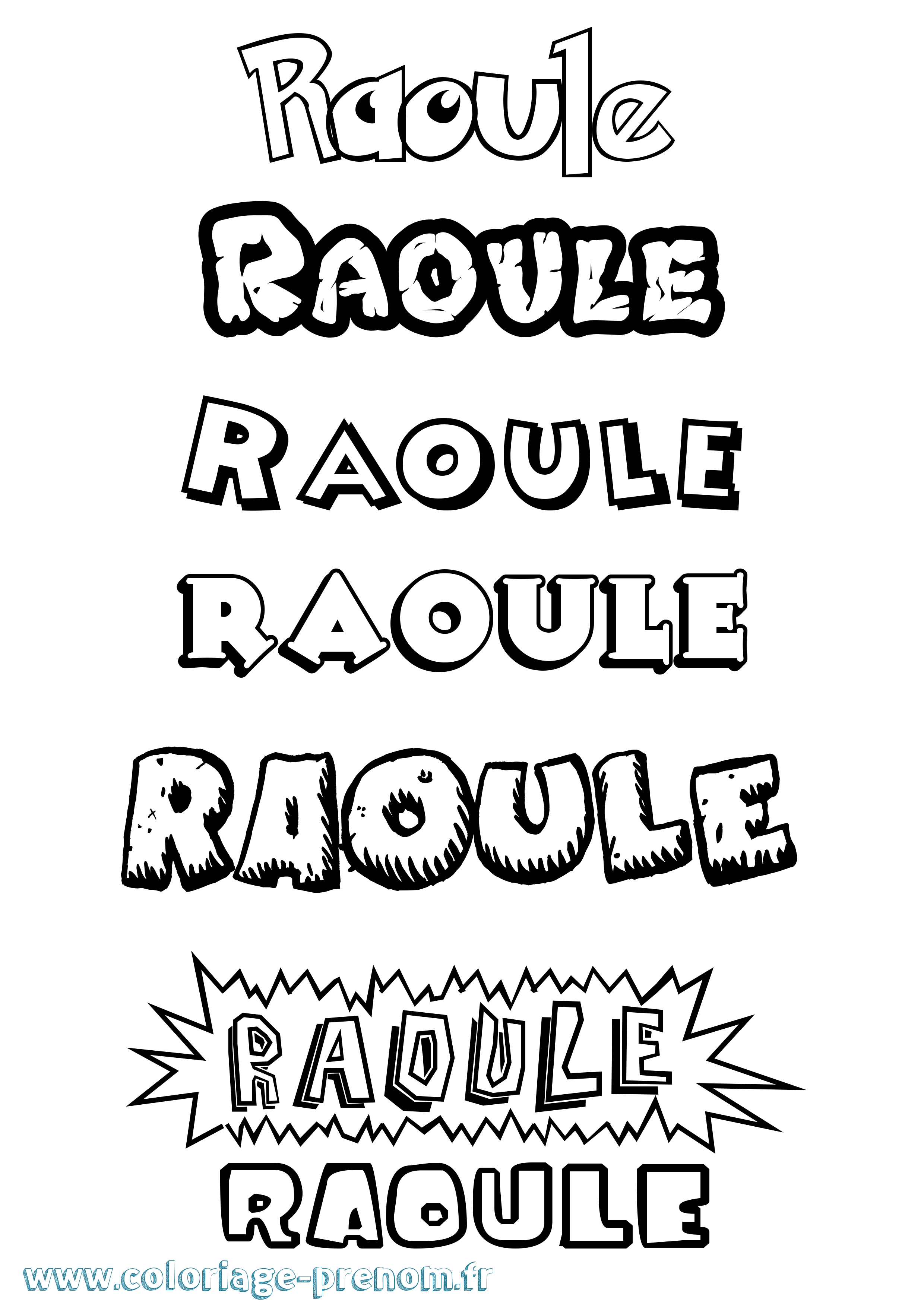Coloriage Raoule Dessin Animé Coloriage prénom Raoule Dessin Animé
