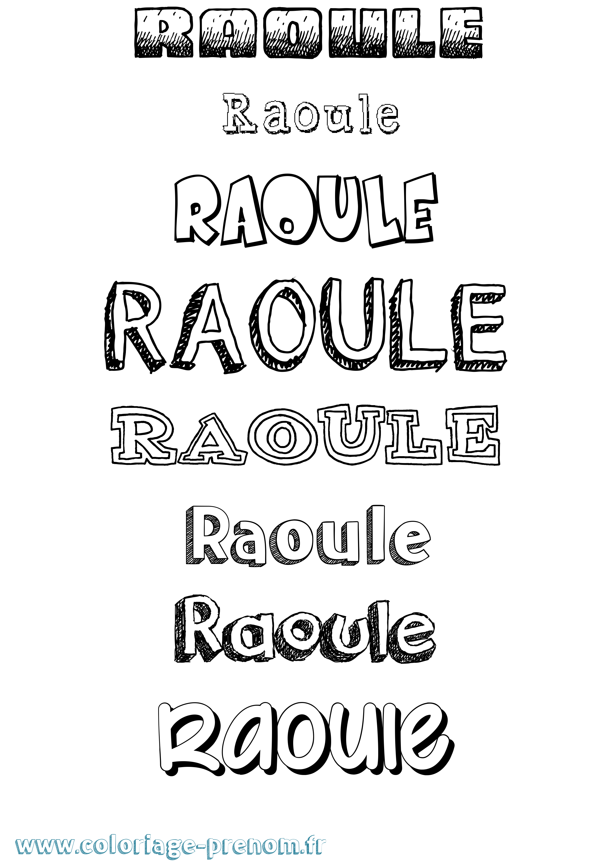 Coloriage Raoule Dessiné Coloriage prénom Raoule Dessiné