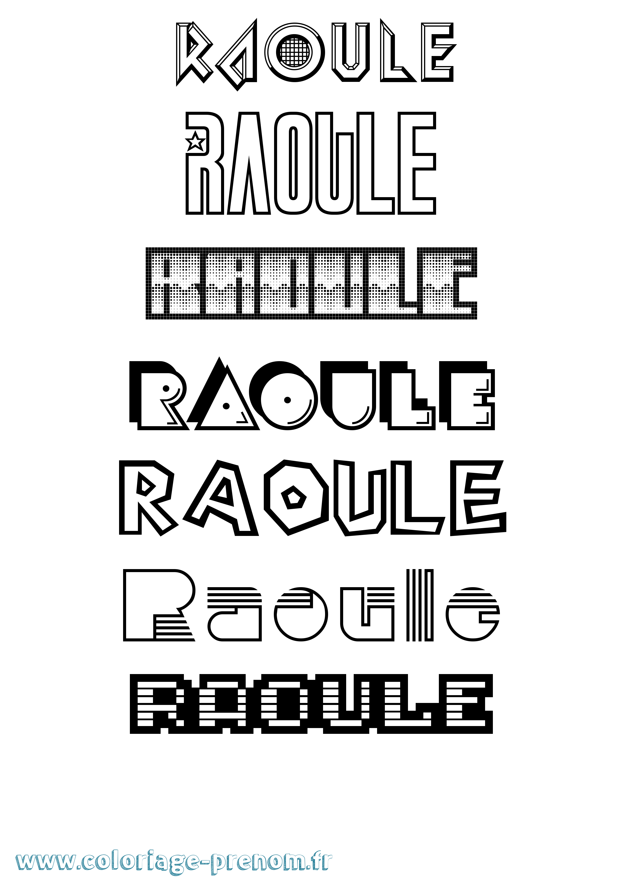 Coloriage Raoule Jeux Vidéos Coloriage prénom Raoule Jeux Vidéos