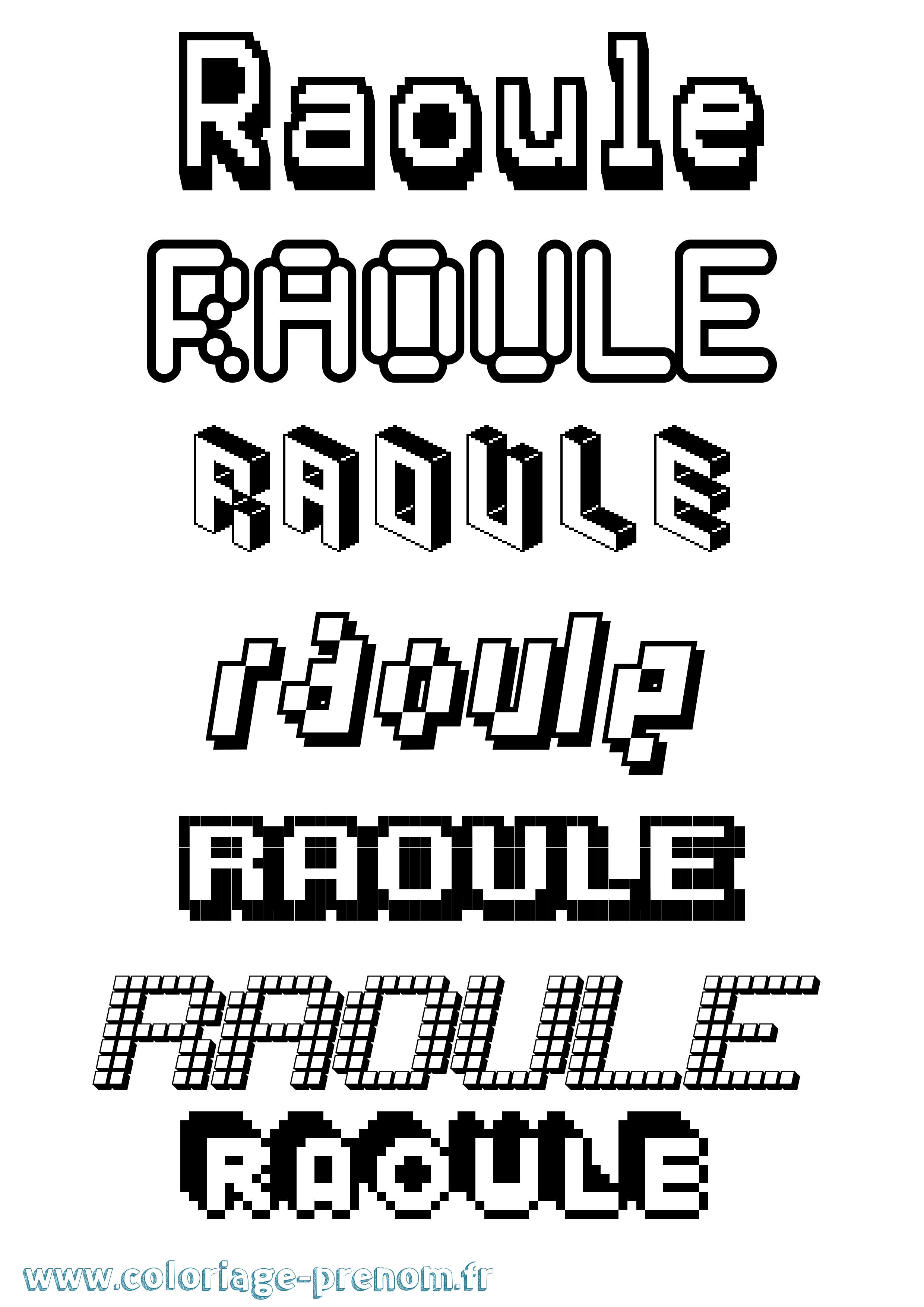 Coloriage Raoule Pixel Coloriage prénom Raoule Pixel