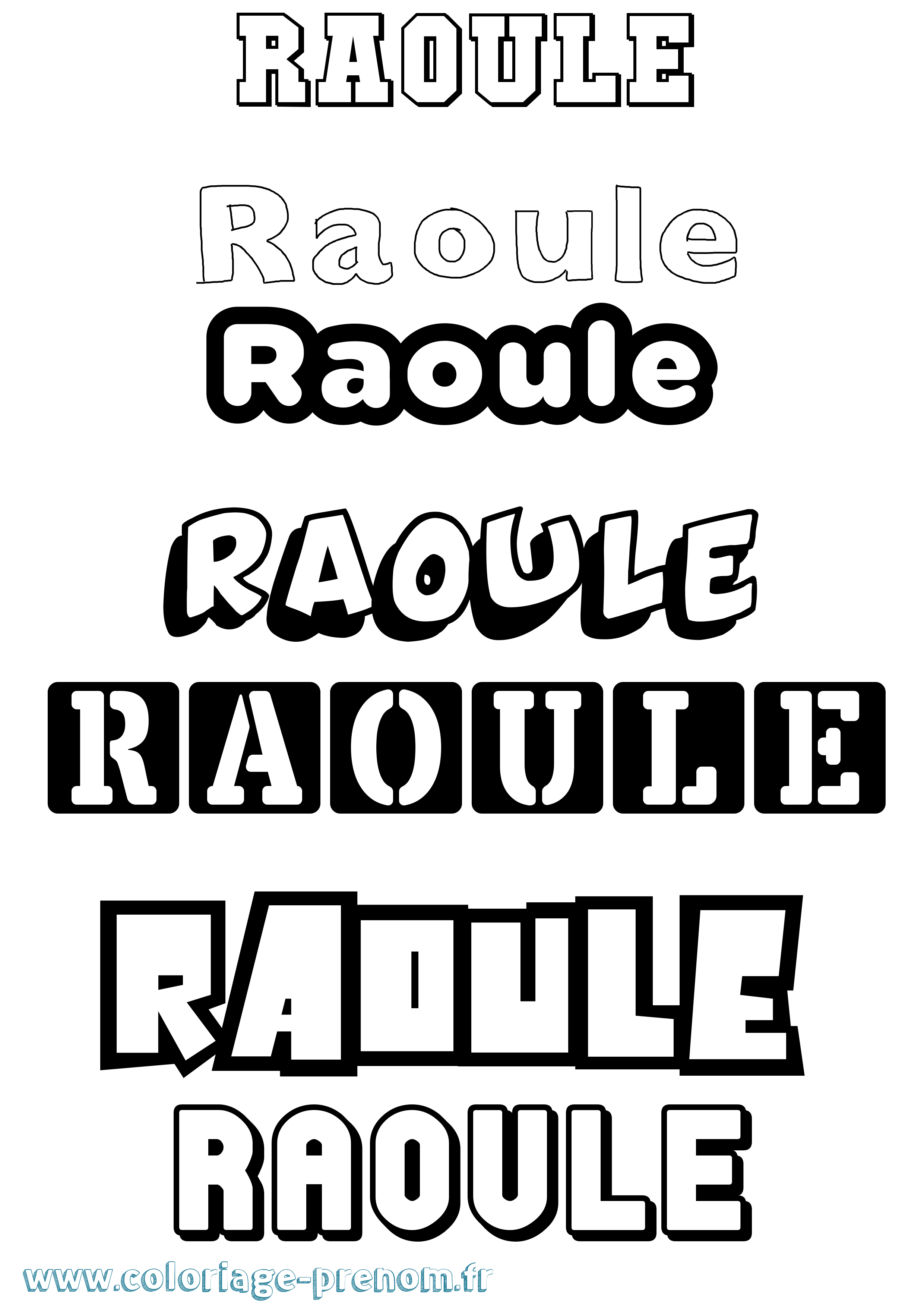 Coloriage Raoule Simple Coloriage prénom Raoule Simple