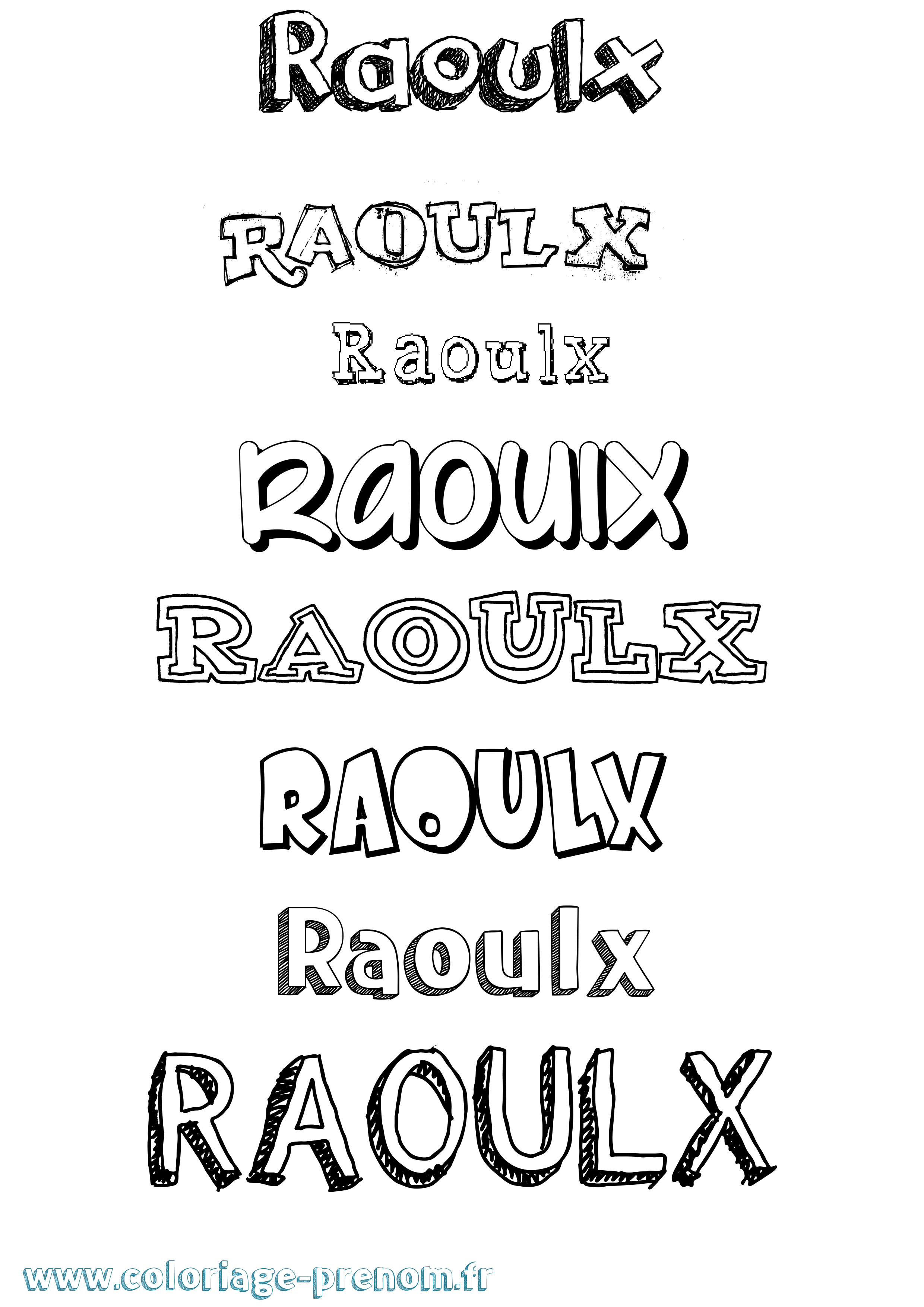 Coloriage Raoulx Dessiné Coloriage prénom Raoulx Dessiné