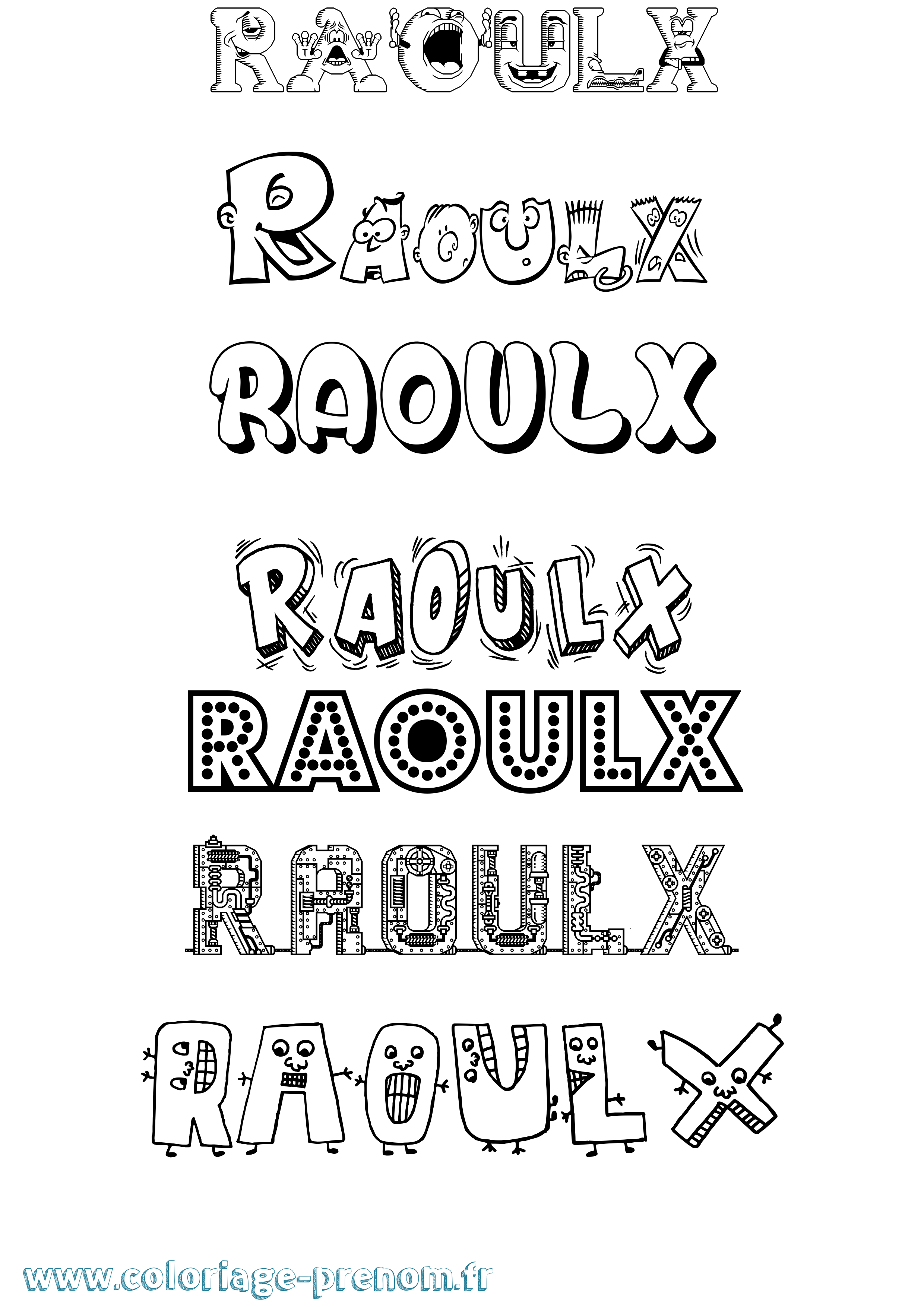 Coloriage Raoulx Fun Coloriage prénom Raoulx Fun
