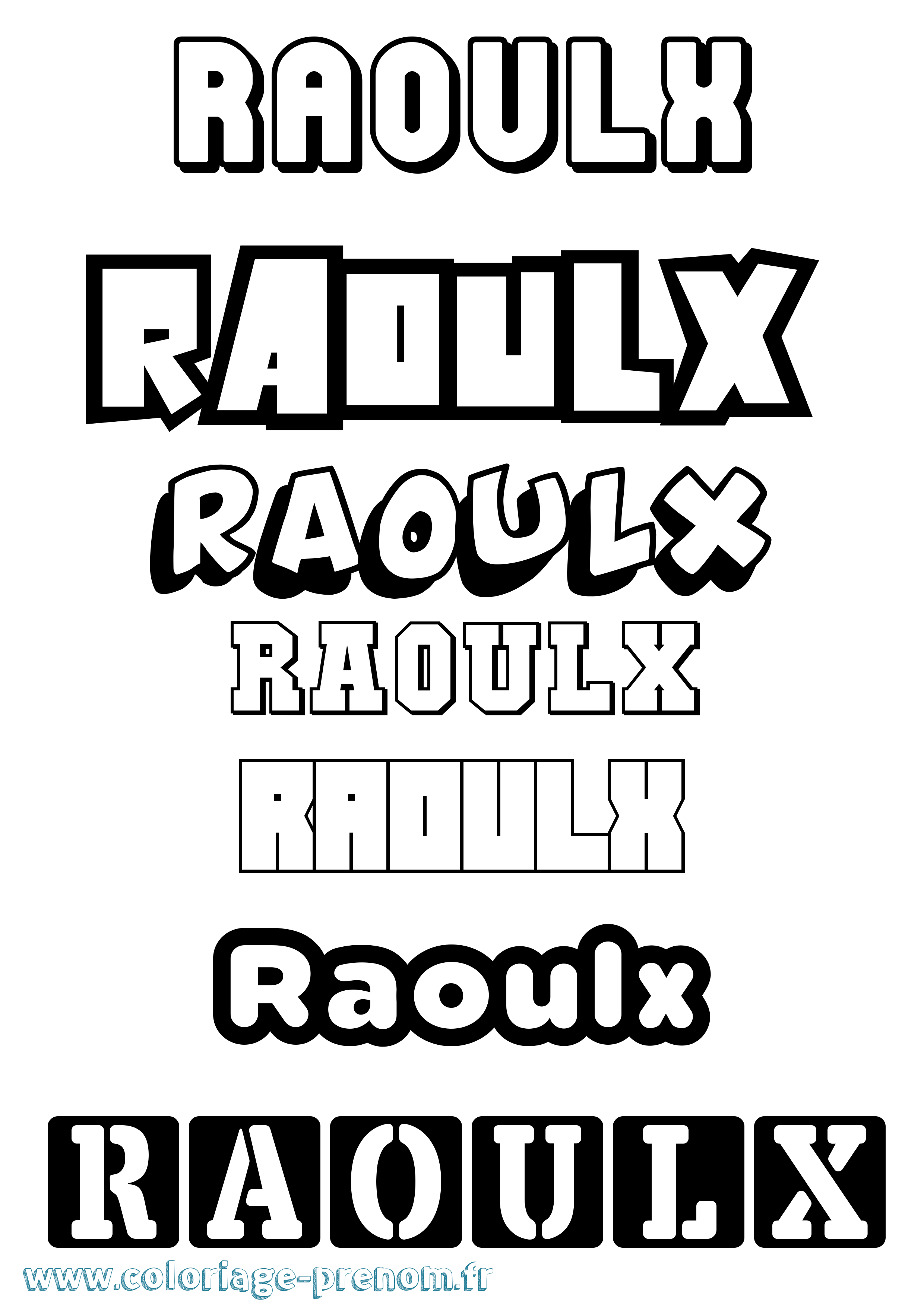 Coloriage Raoulx Simple Coloriage prénom Raoulx Simple