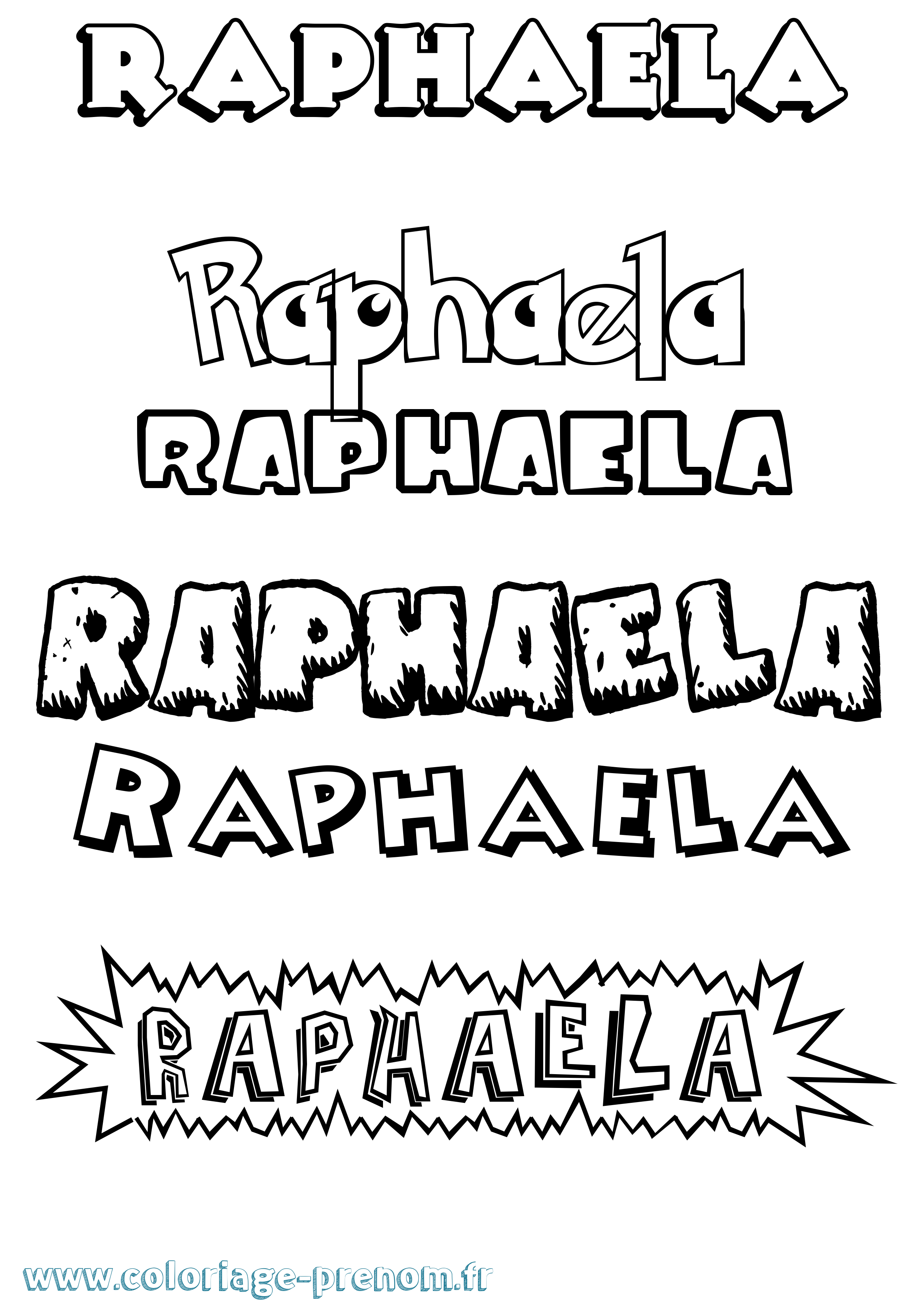 Coloriage Raphaela Dessin Animé Coloriage prénom Raphaela Dessin Animé