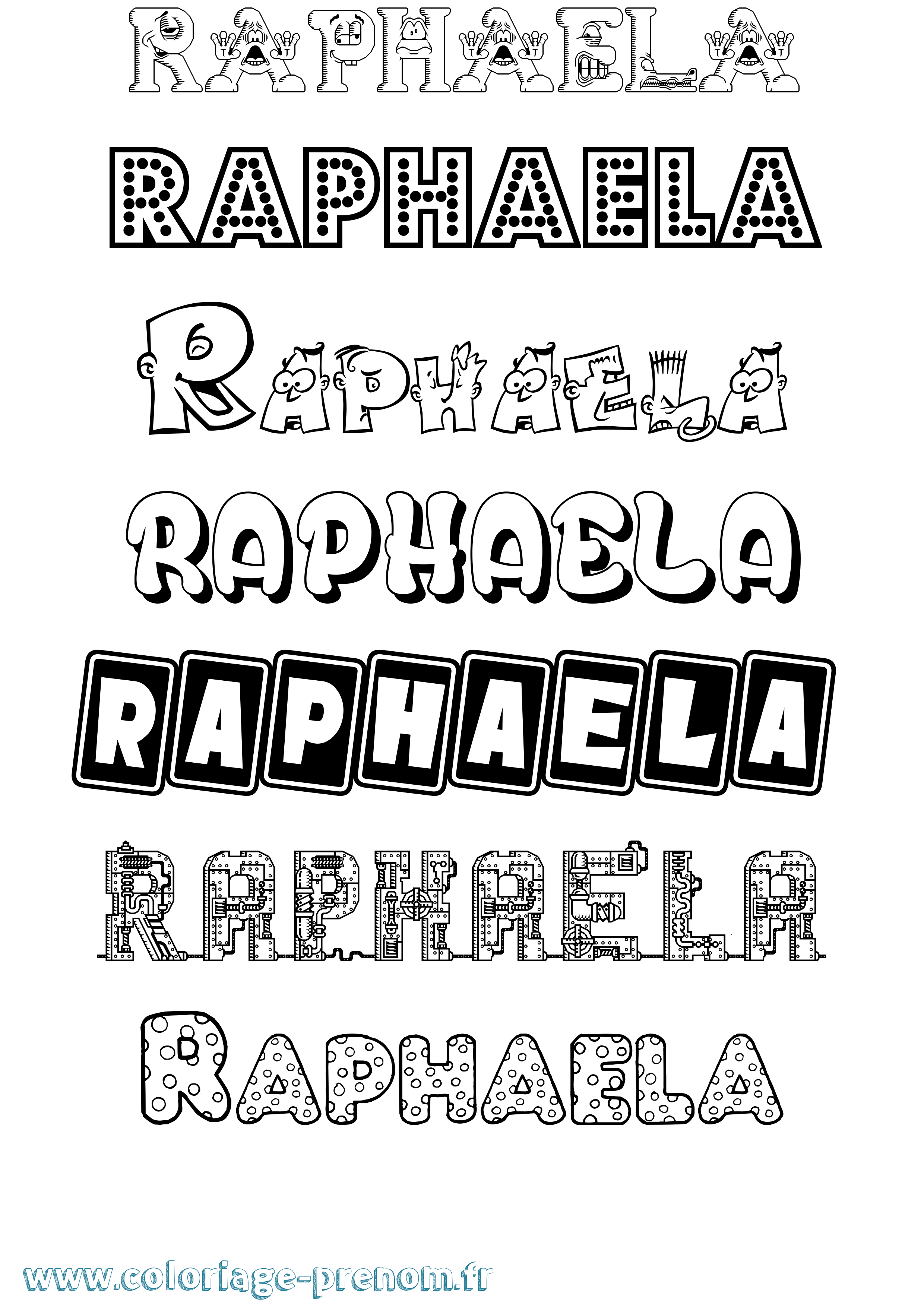 Coloriage Raphaela Fun Coloriage prénom Raphaela Fun