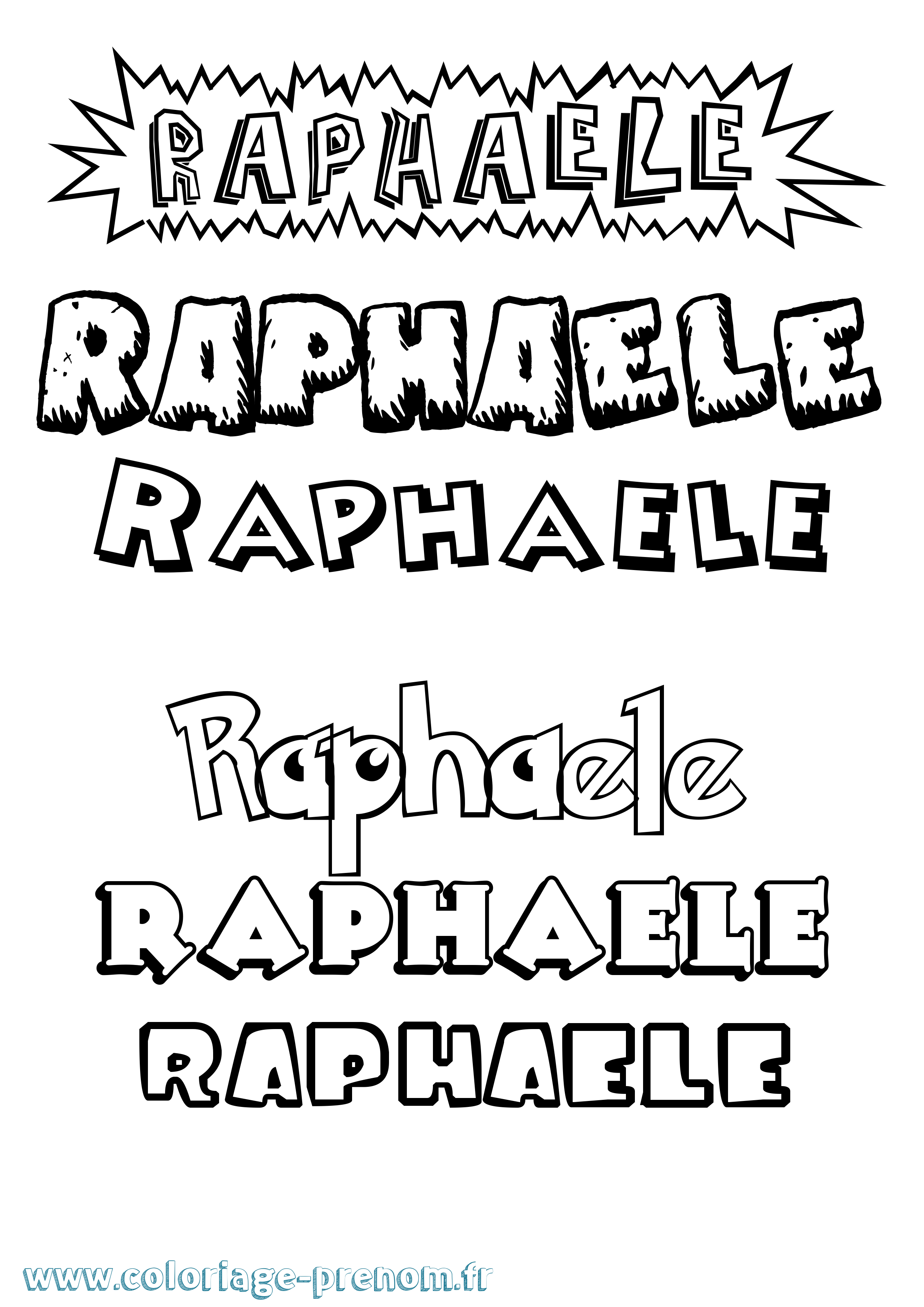 Coloriage Raphaele Dessin Animé Coloriage prénom Raphaele Dessin Animé