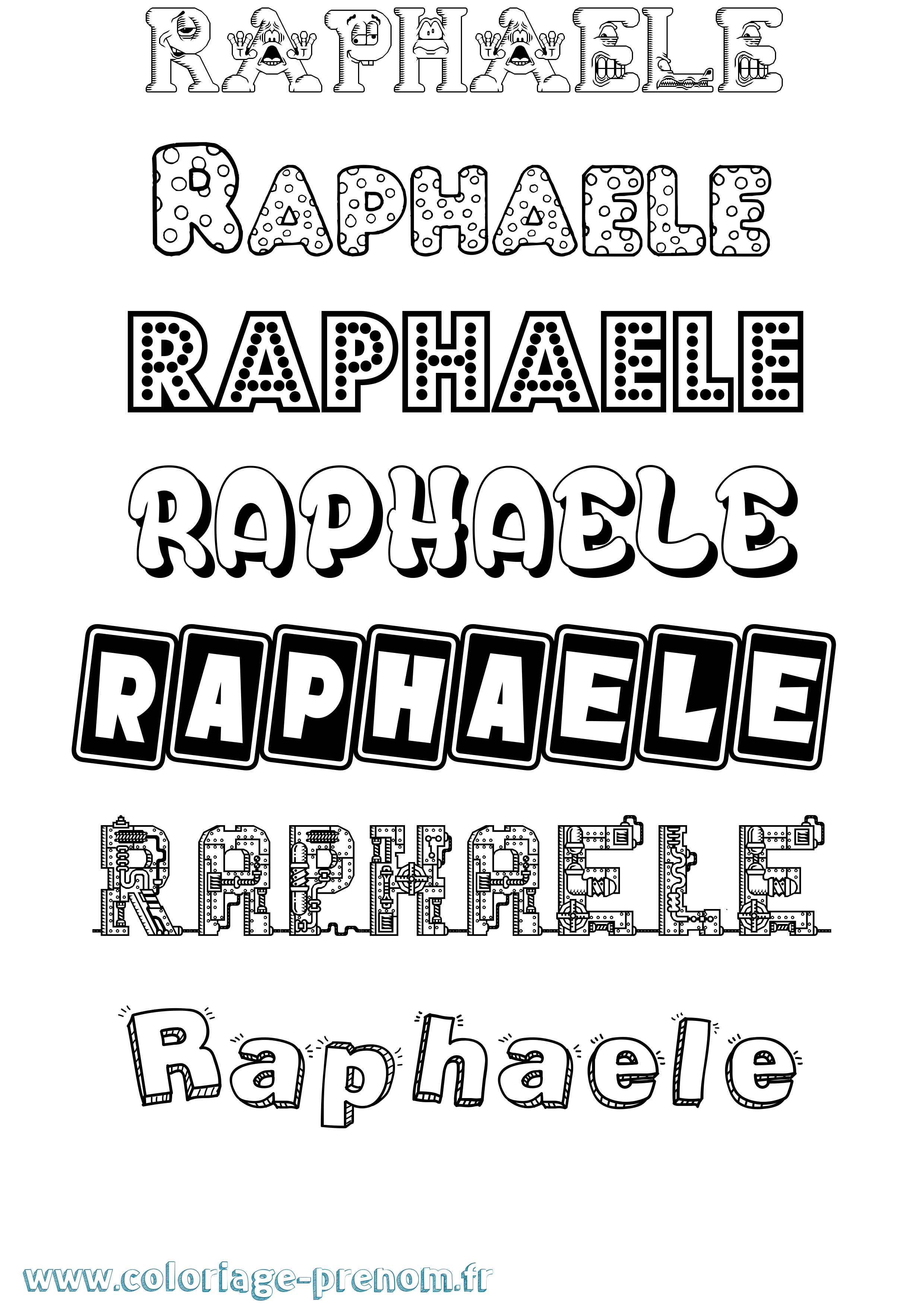 Coloriage Raphaele Fun Coloriage prénom Raphaele Fun