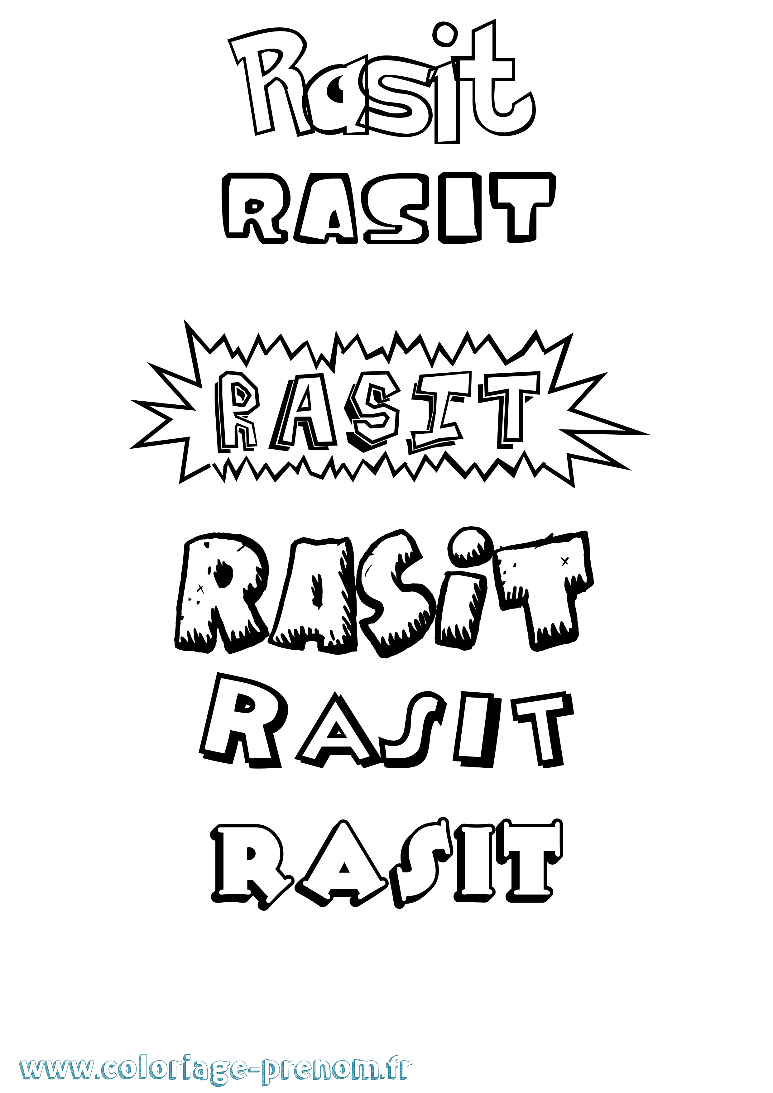 Coloriage Rasit Dessin Animé Coloriage prénom Rasit Dessin Animé
