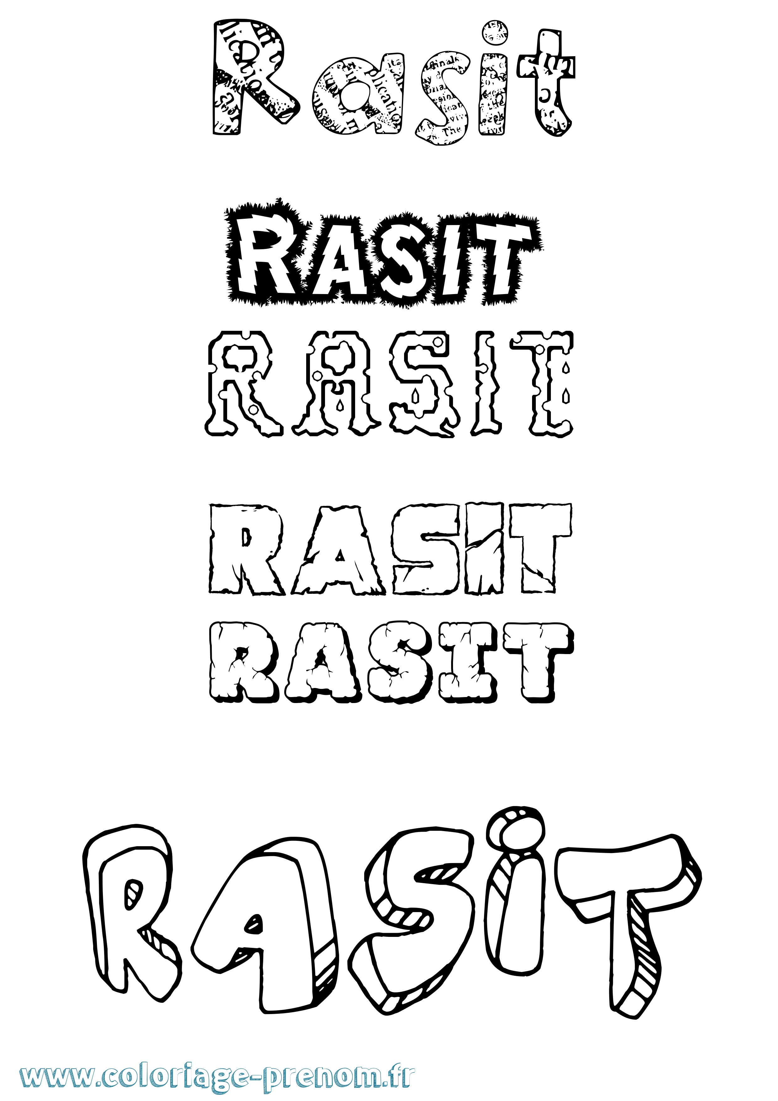 Coloriage Rasit Destructuré Coloriage prénom Rasit Destructuré