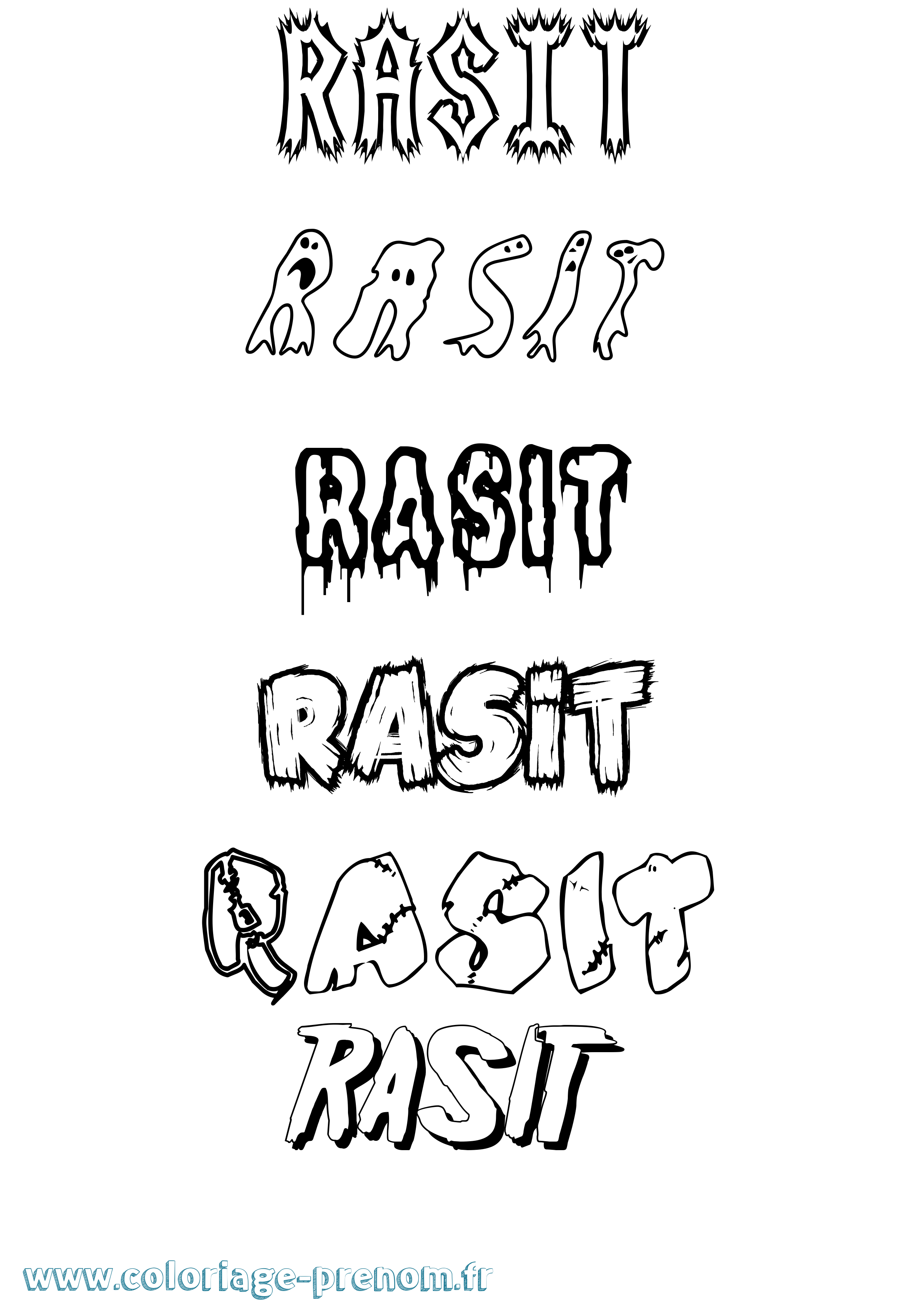 Coloriage Rasit Frisson Coloriage prénom Rasit Frisson