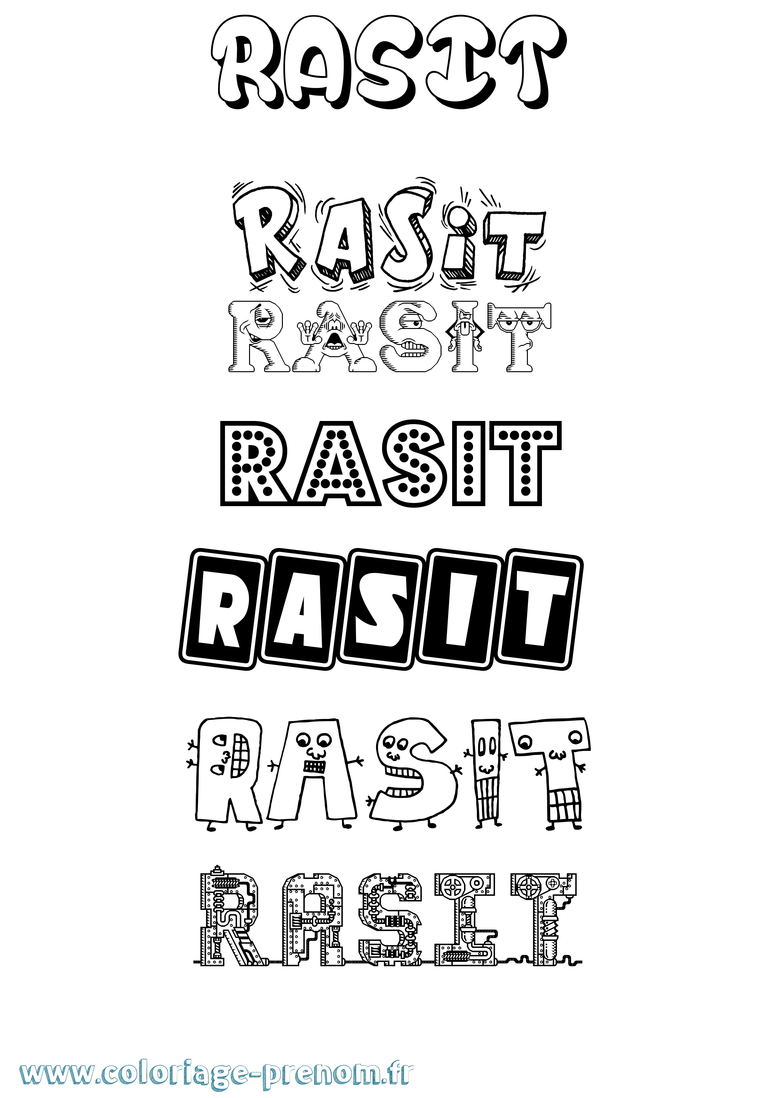 Coloriage Rasit Fun Coloriage prénom Rasit Fun