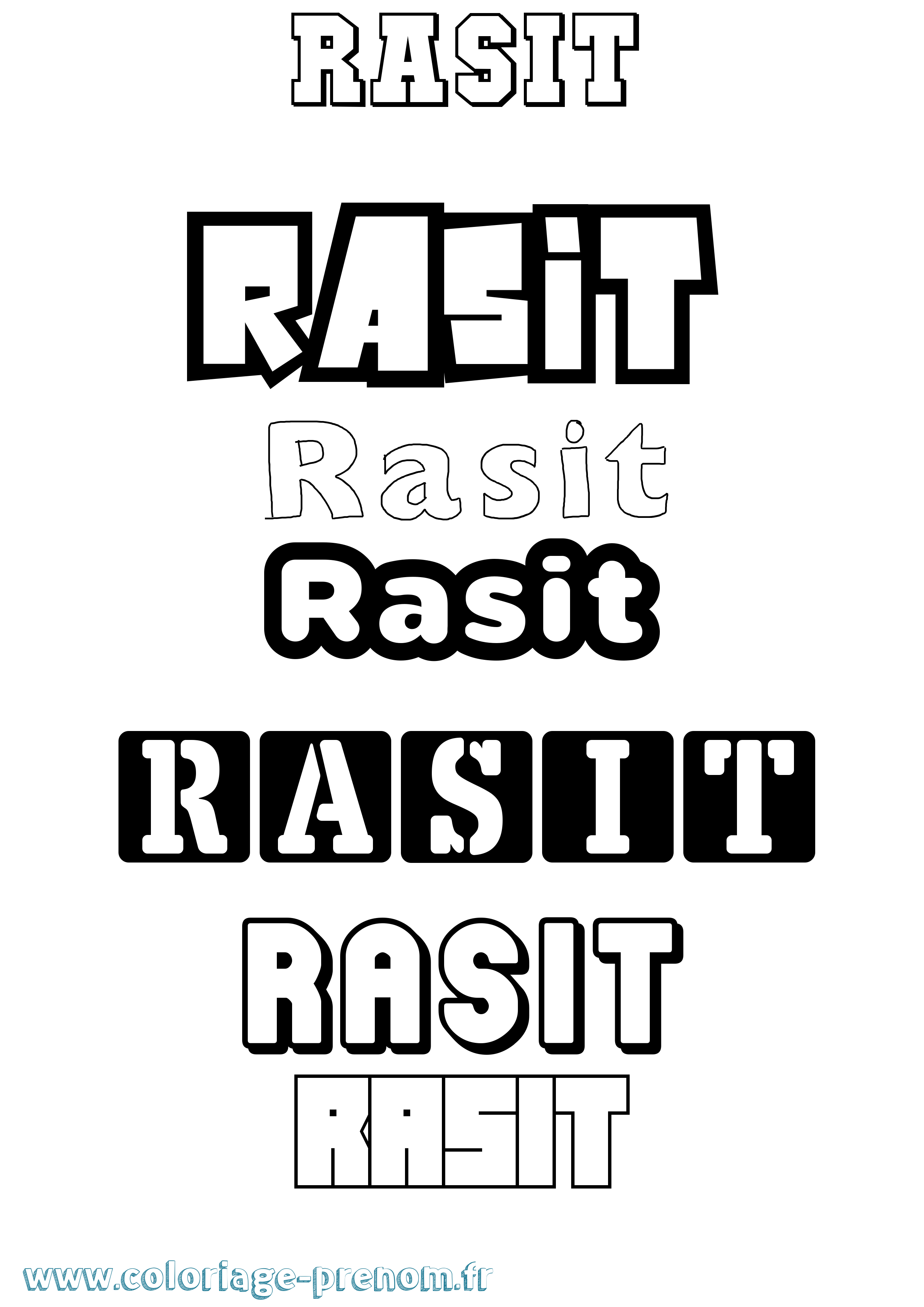 Coloriage Rasit Simple Coloriage prénom Rasit Simple