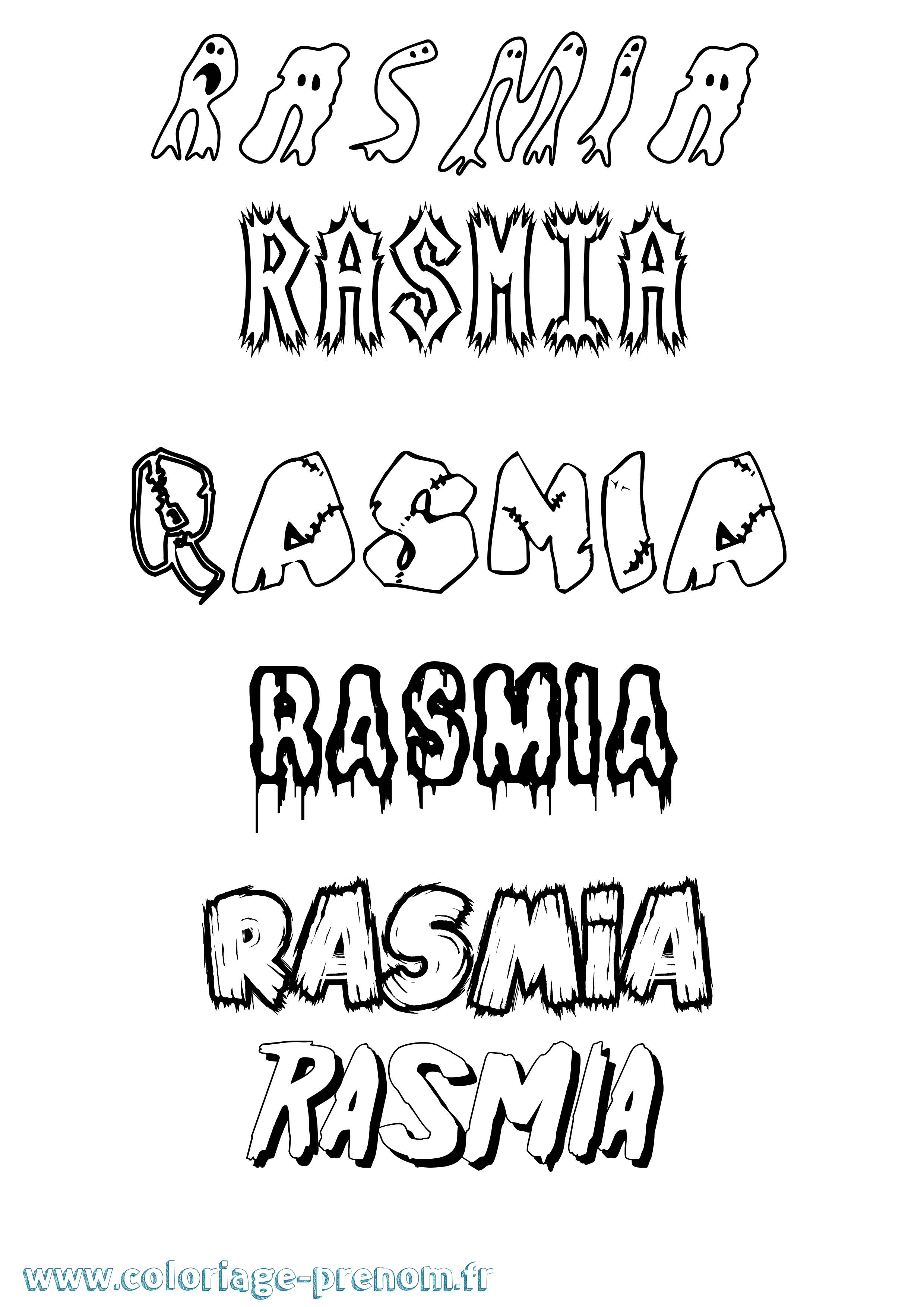 Coloriage Rasmia Frisson Coloriage prénom Rasmia Frisson