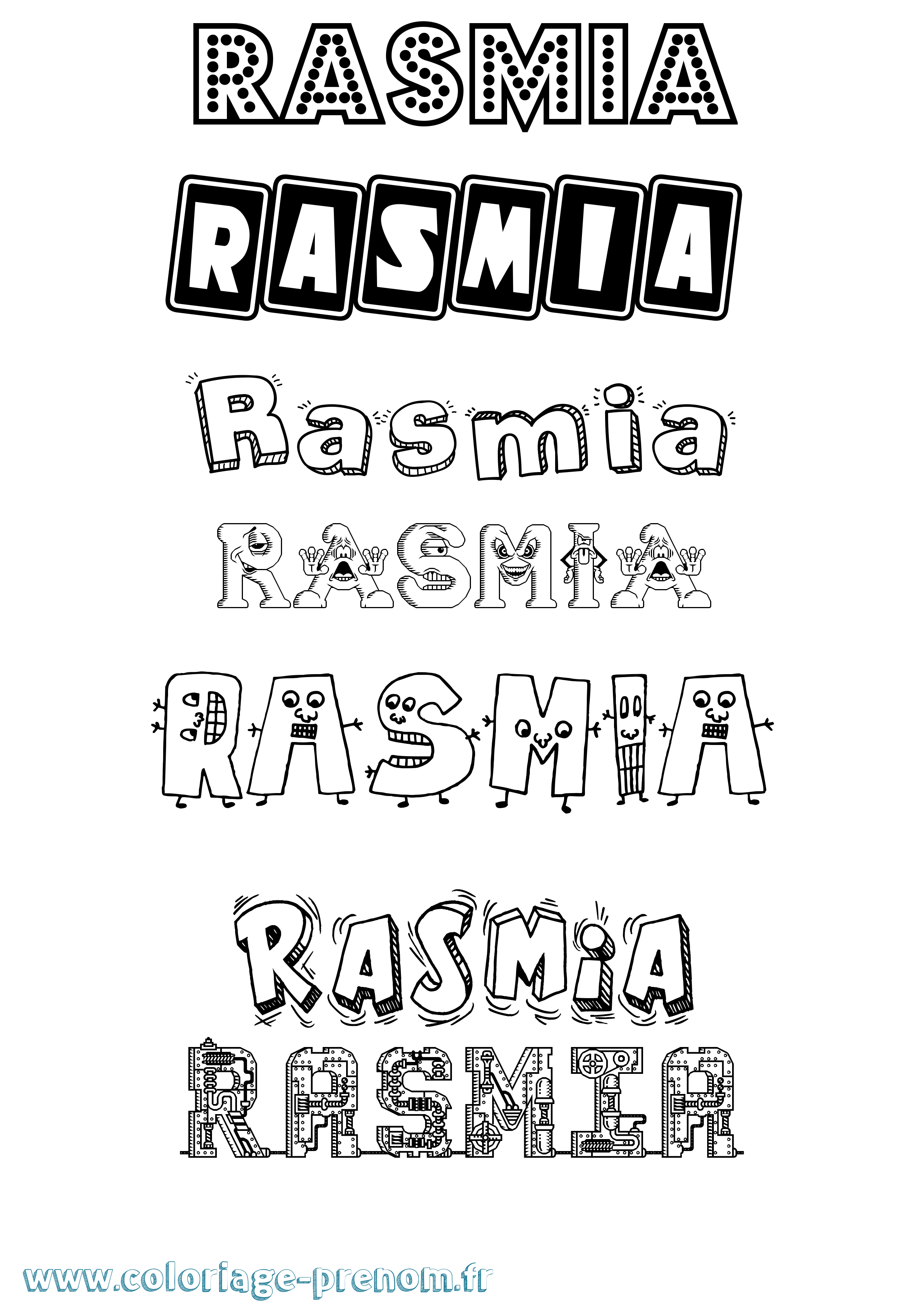Coloriage Rasmia Fun Coloriage prénom Rasmia Fun