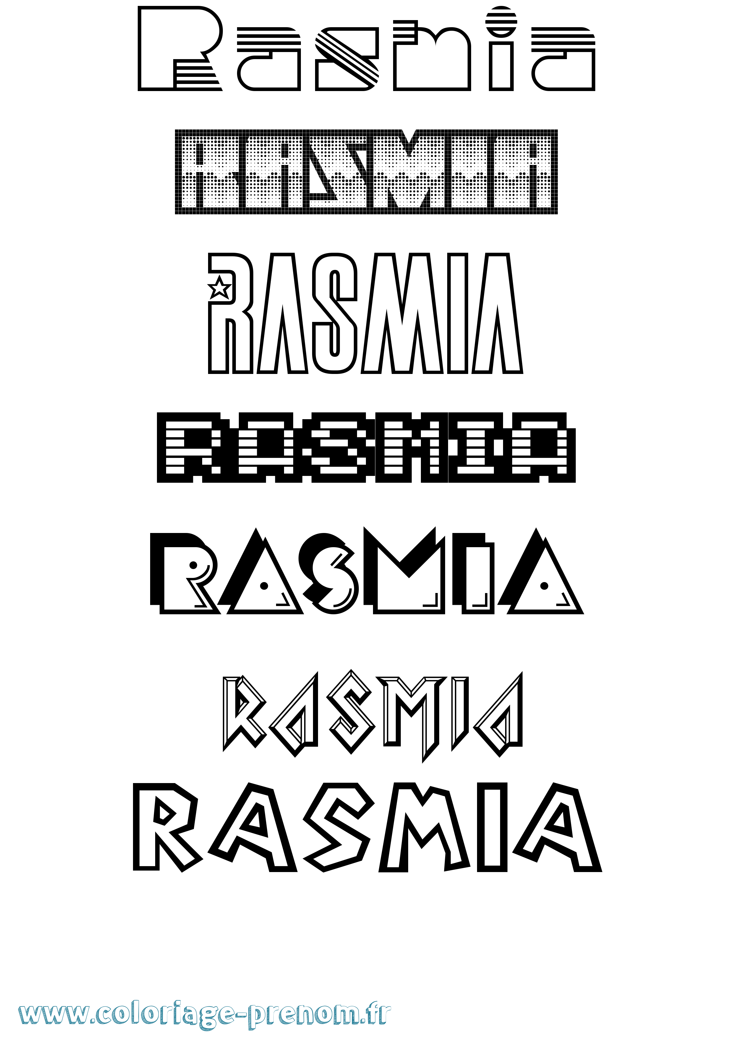 Coloriage Rasmia Jeux Vidéos Coloriage prénom Rasmia Jeux Vidéos