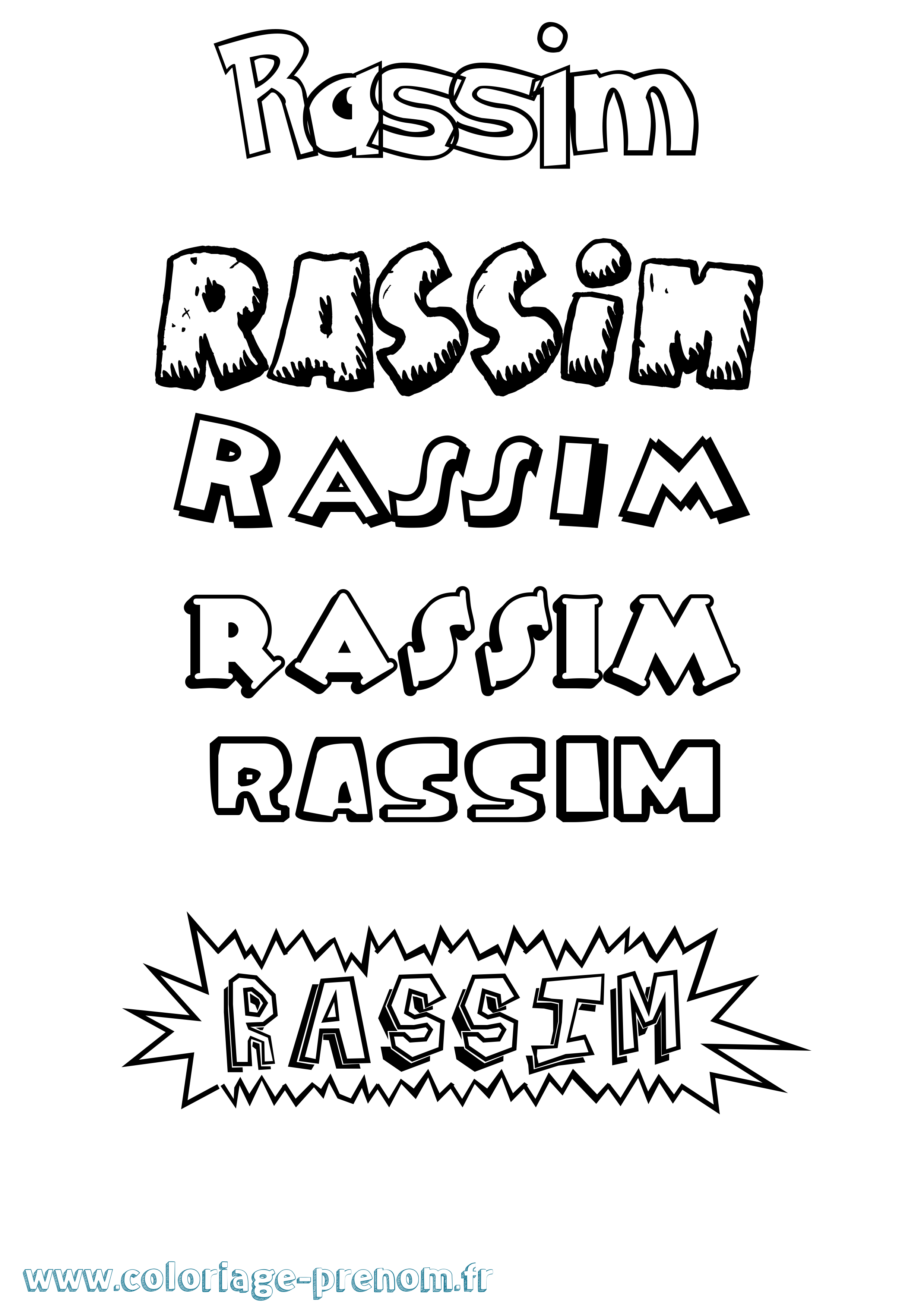 Coloriage Rassim Dessin Animé Coloriage prénom Rassim Dessin Animé