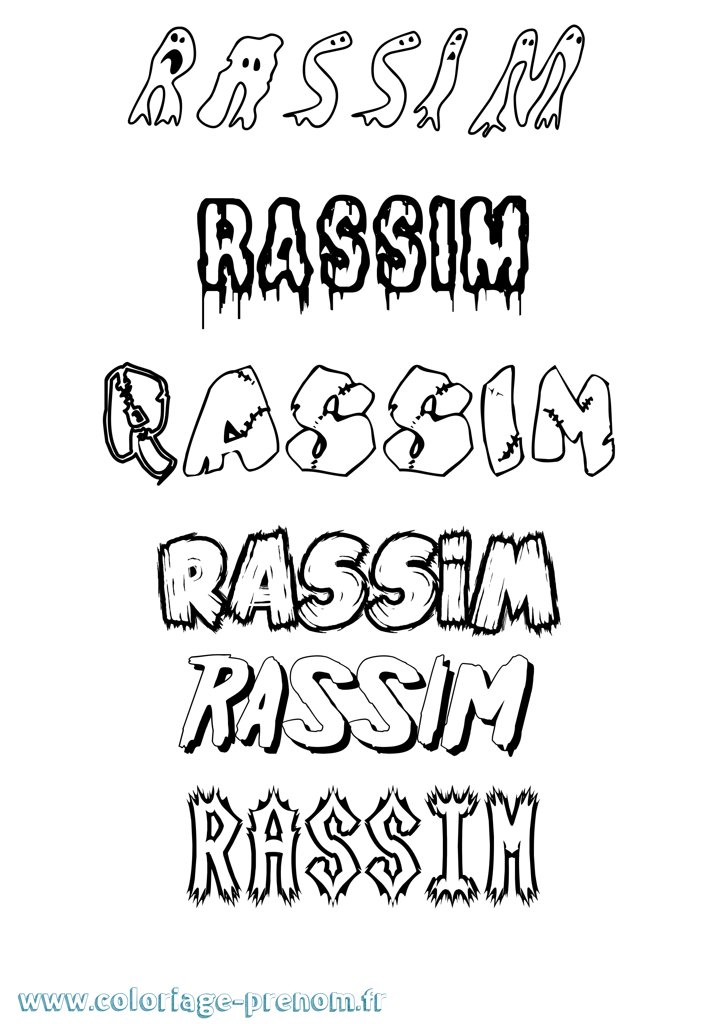 Coloriage Rassim Frisson Coloriage prénom Rassim Frisson