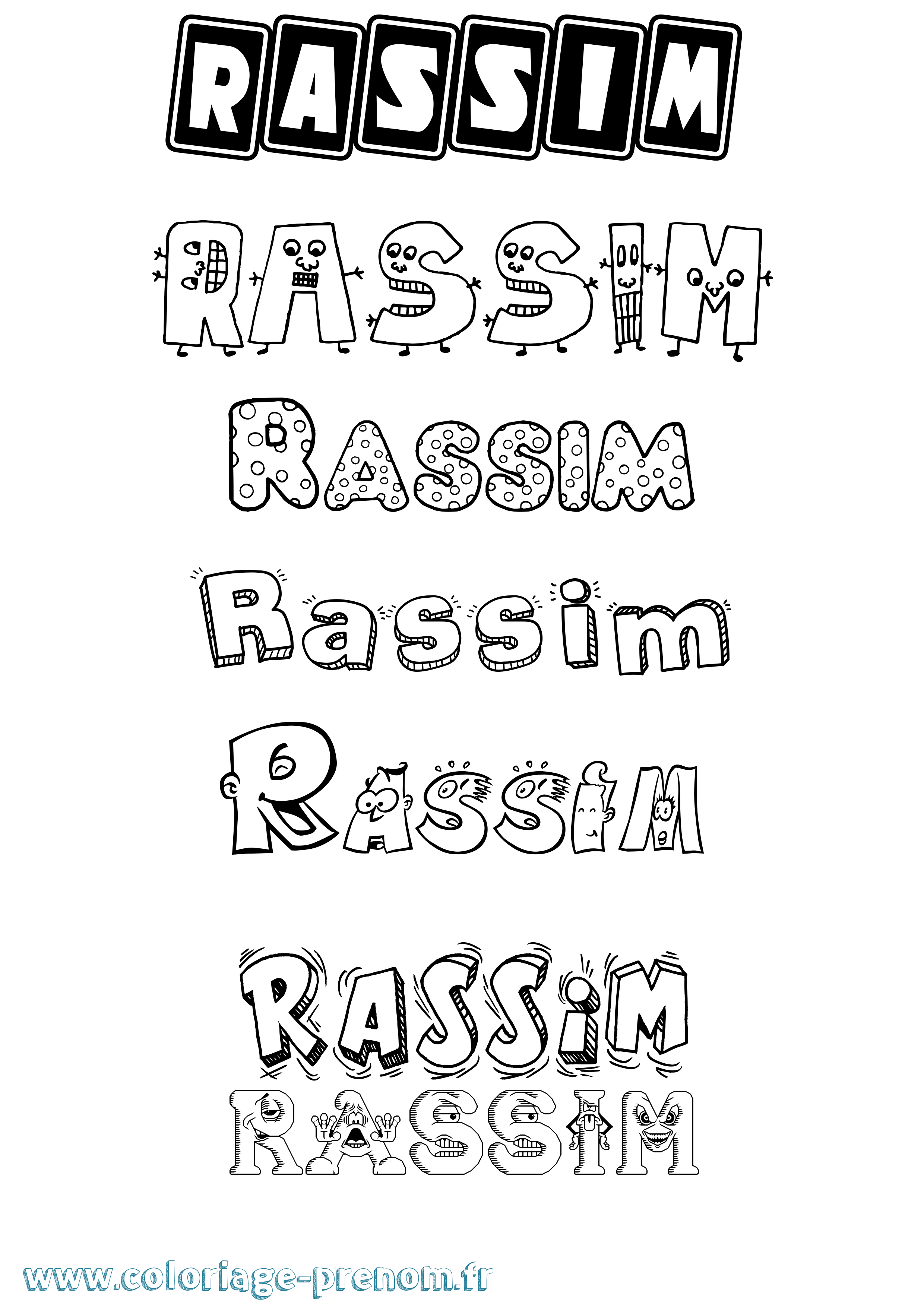 Coloriage Rassim Fun Coloriage prénom Rassim Fun