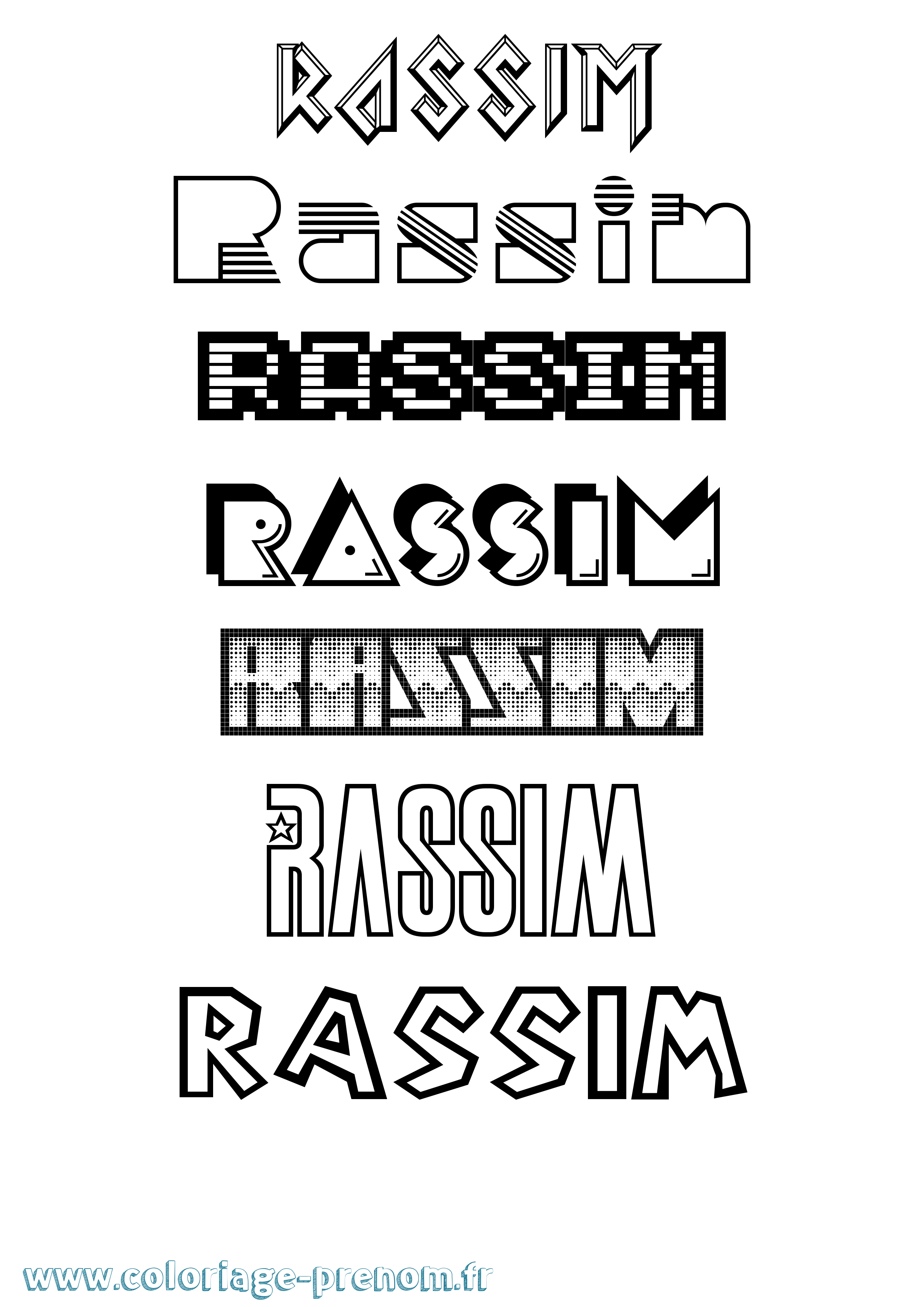 Coloriage Rassim Jeux Vidéos Coloriage prénom Rassim Jeux Vidéos