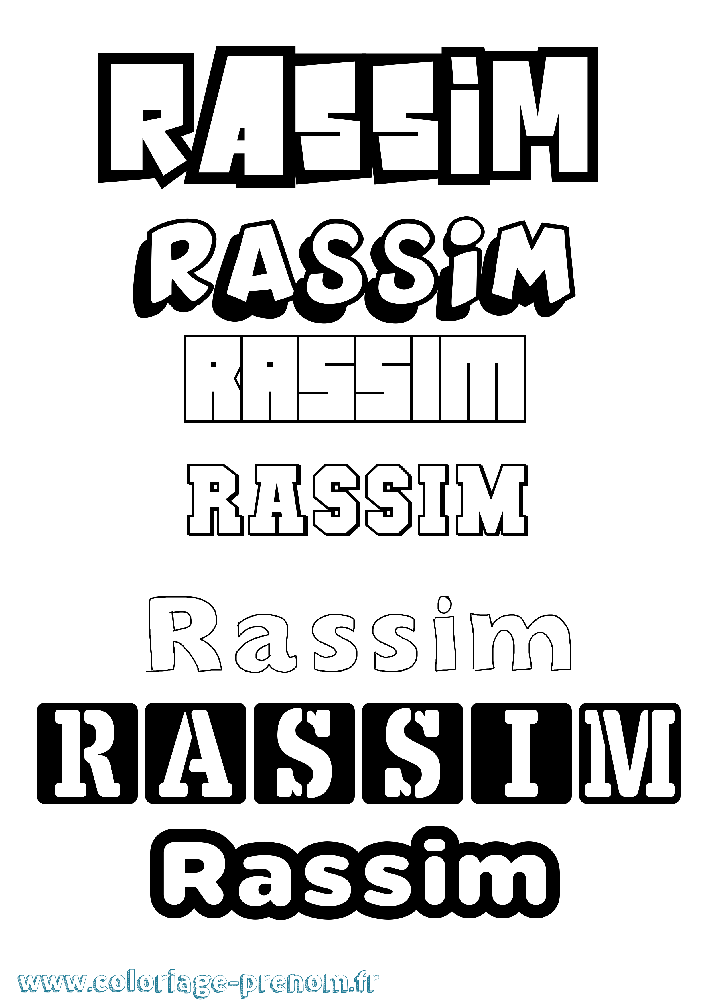 Coloriage Rassim Simple Coloriage prénom Rassim Simple