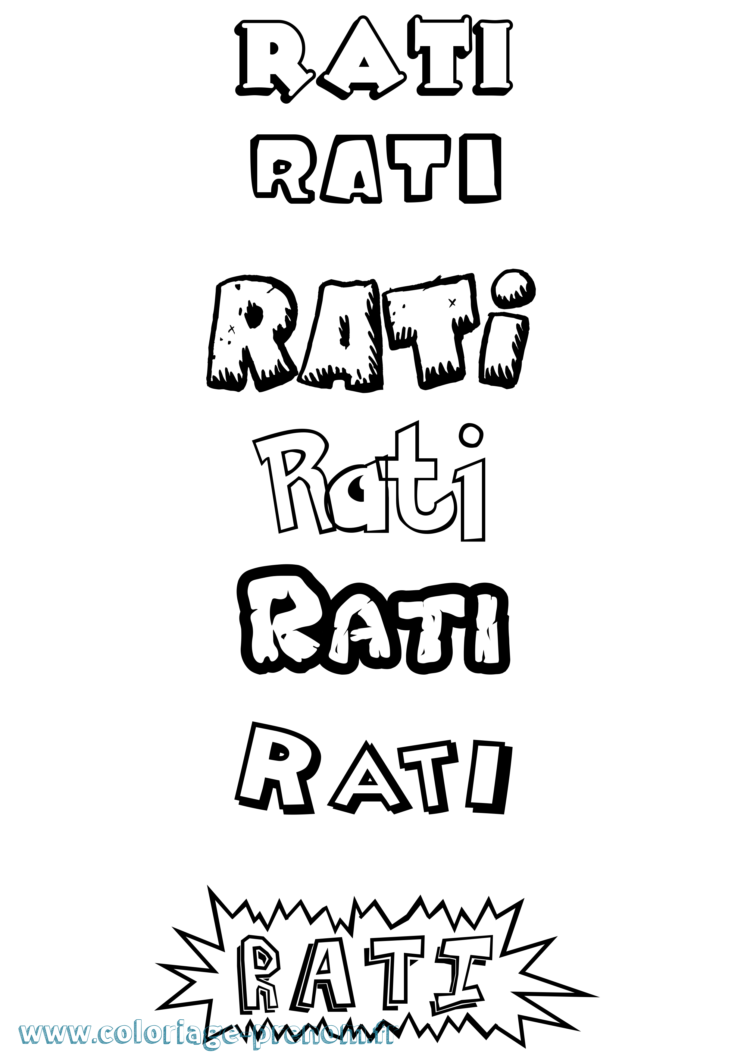 Coloriage Rati Dessin Animé Coloriage prénom Rati Dessin Animé