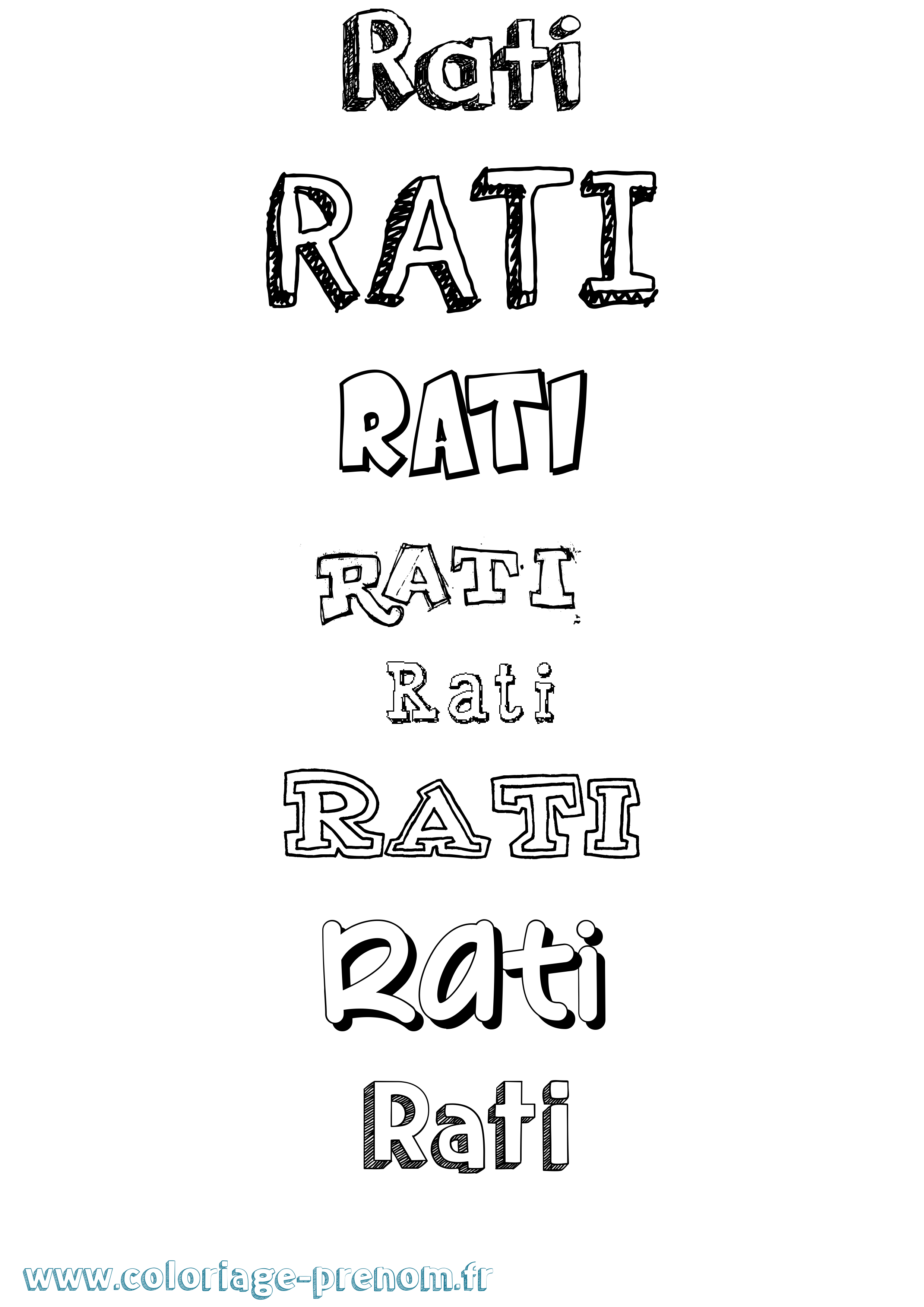 Coloriage Rati Dessiné Coloriage prénom Rati Dessiné