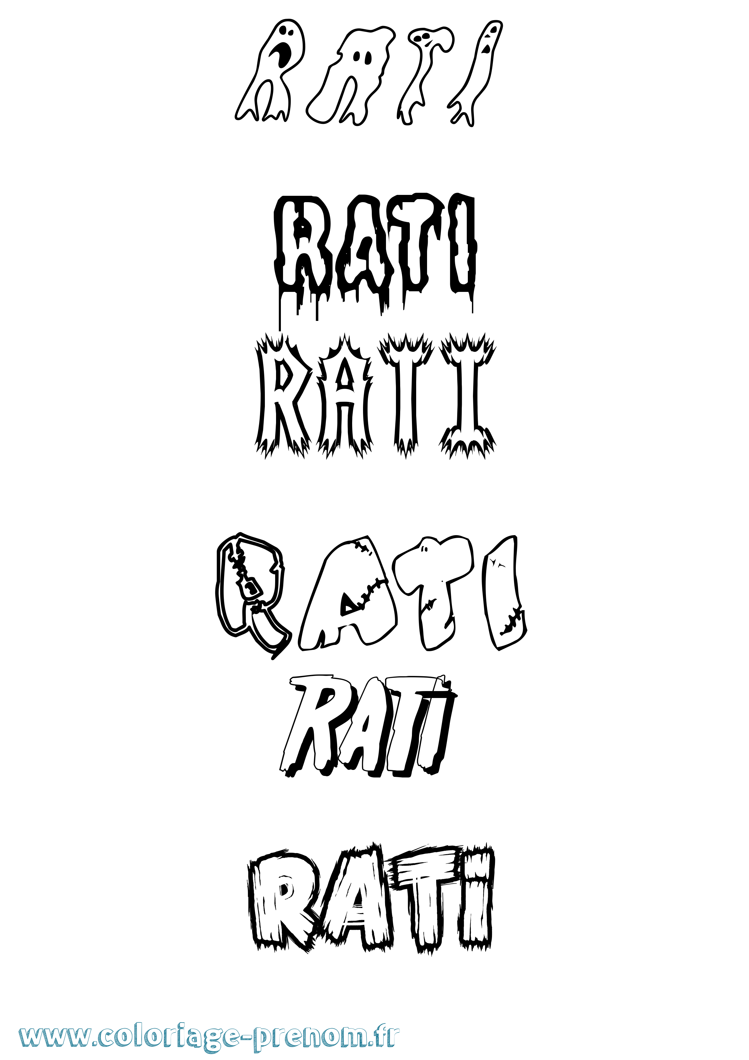 Coloriage Rati Frisson Coloriage prénom Rati Frisson