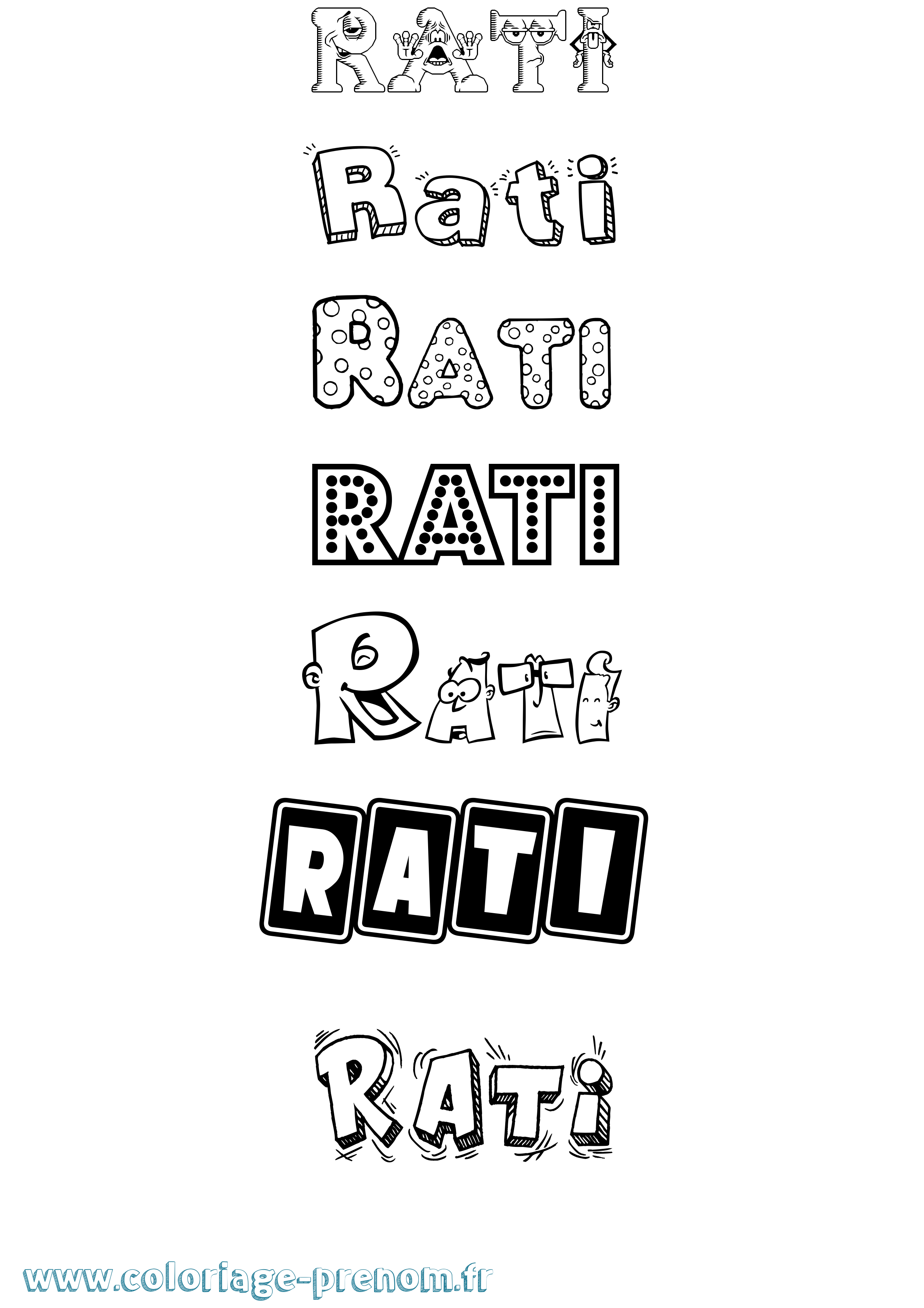 Coloriage Rati Fun Coloriage prénom Rati Fun