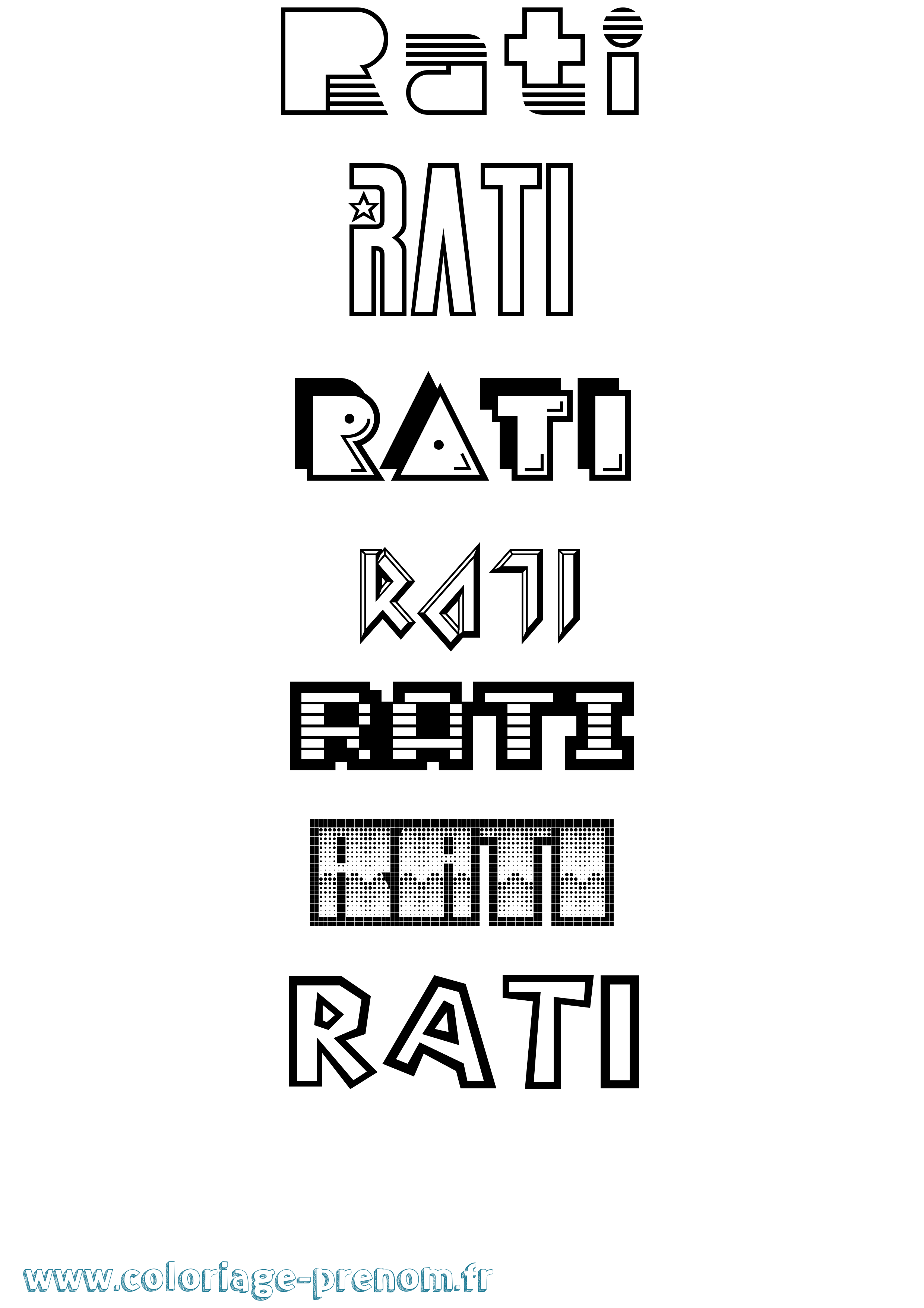 Coloriage Rati Jeux Vidéos Coloriage prénom Rati Jeux Vidéos