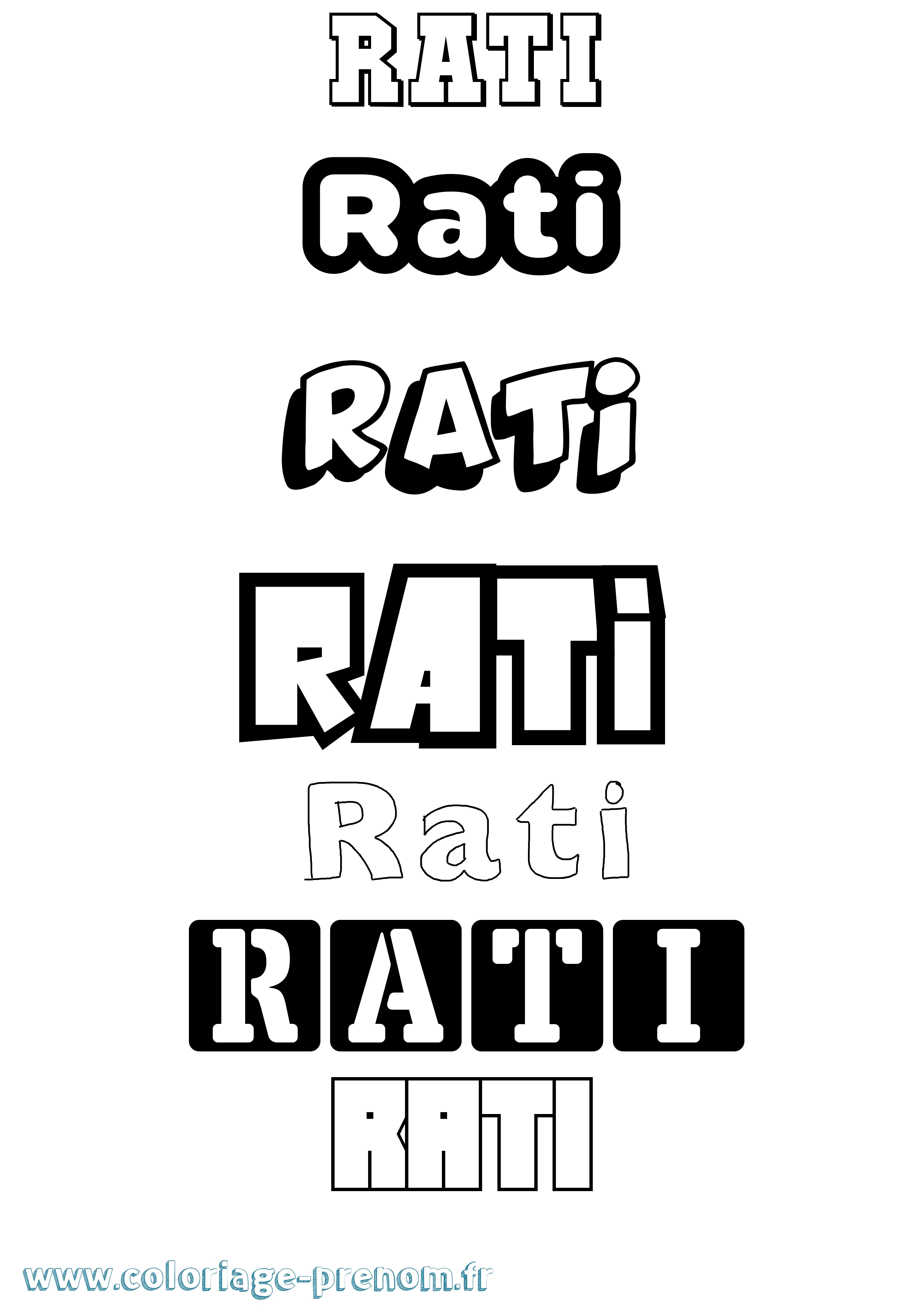 Coloriage Rati Simple Coloriage prénom Rati Simple