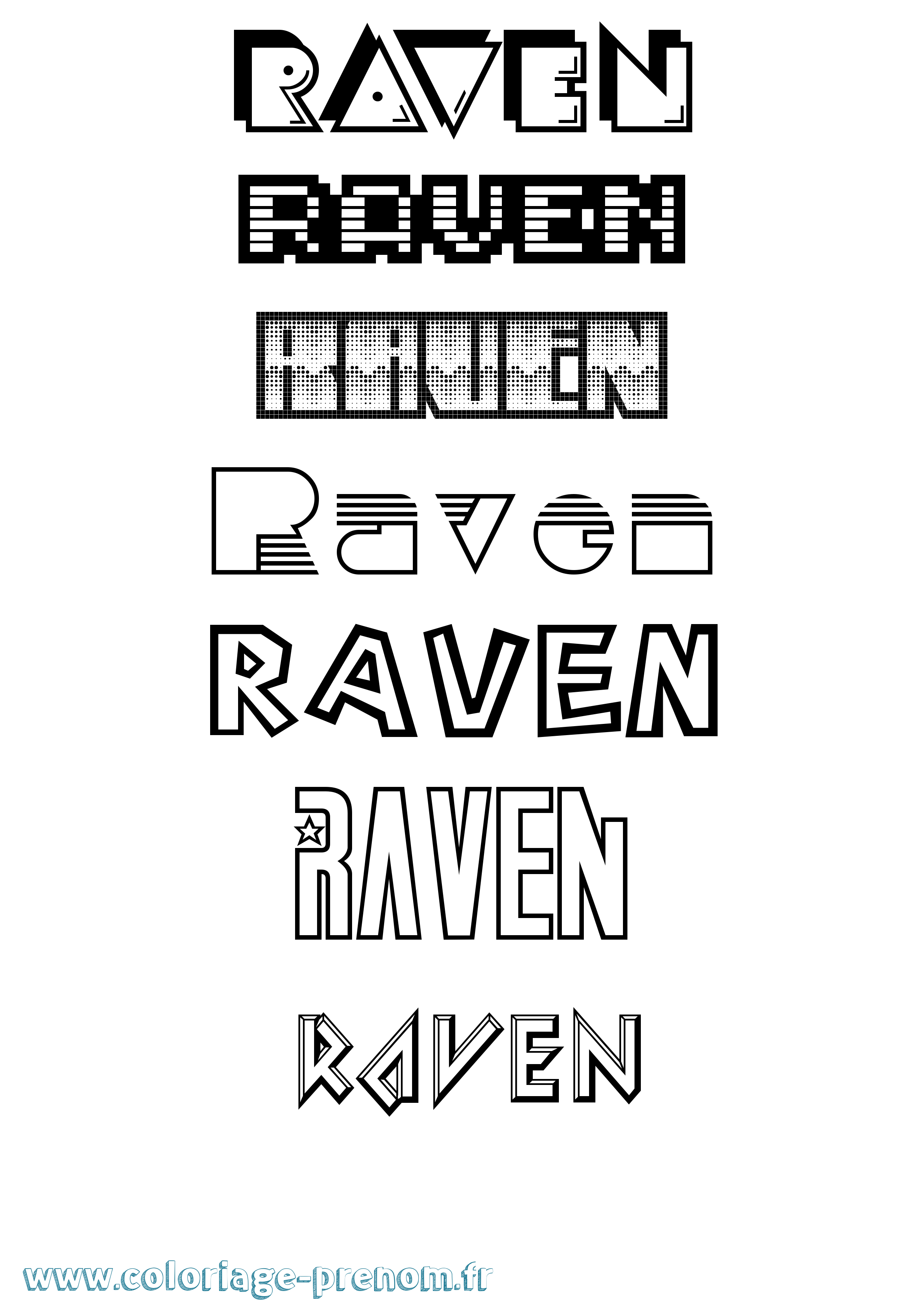 Coloriage Raven Jeux Vidéos Coloriage prénom Raven Jeux Vidéos