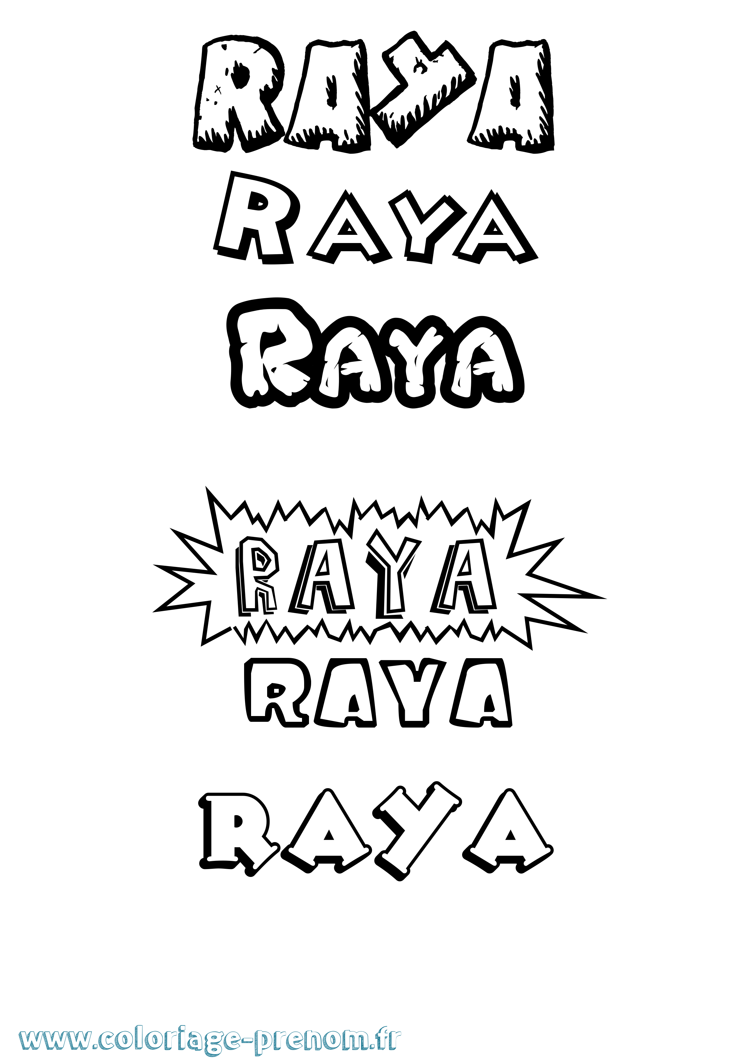 Coloriage Raya Dessin Animé Coloriage prénom Raya Dessin Animé