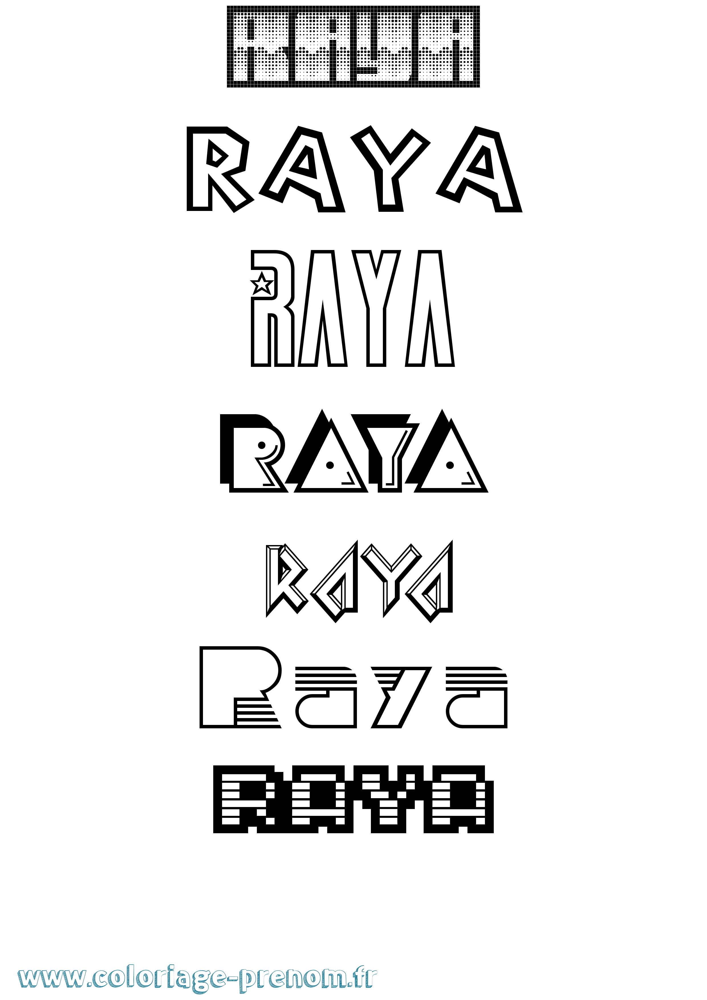 Coloriage Raya Jeux Vidéos Coloriage prénom Raya Jeux Vidéos