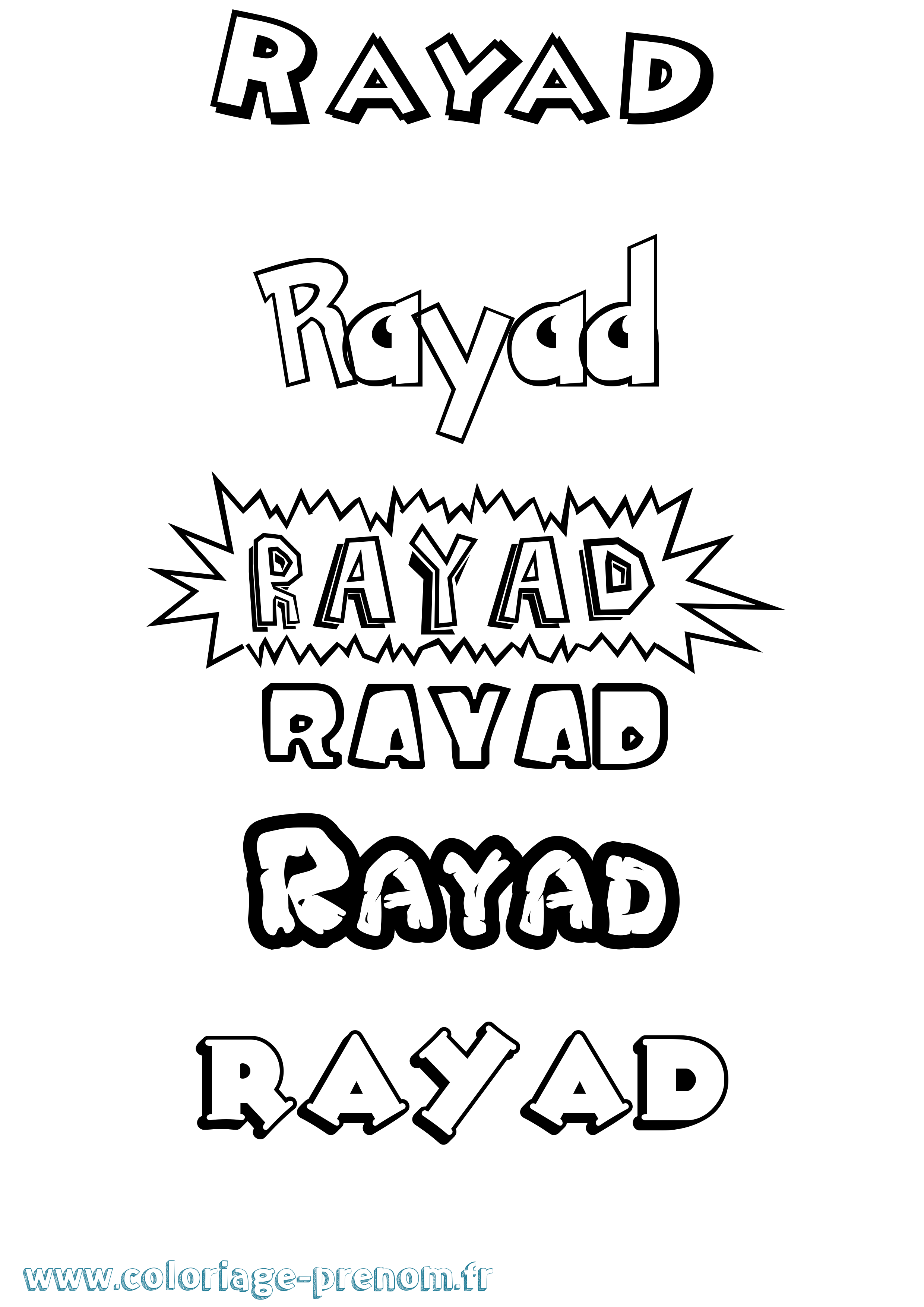 Coloriage Rayad Dessin Animé Coloriage prénom Rayad Dessin Animé